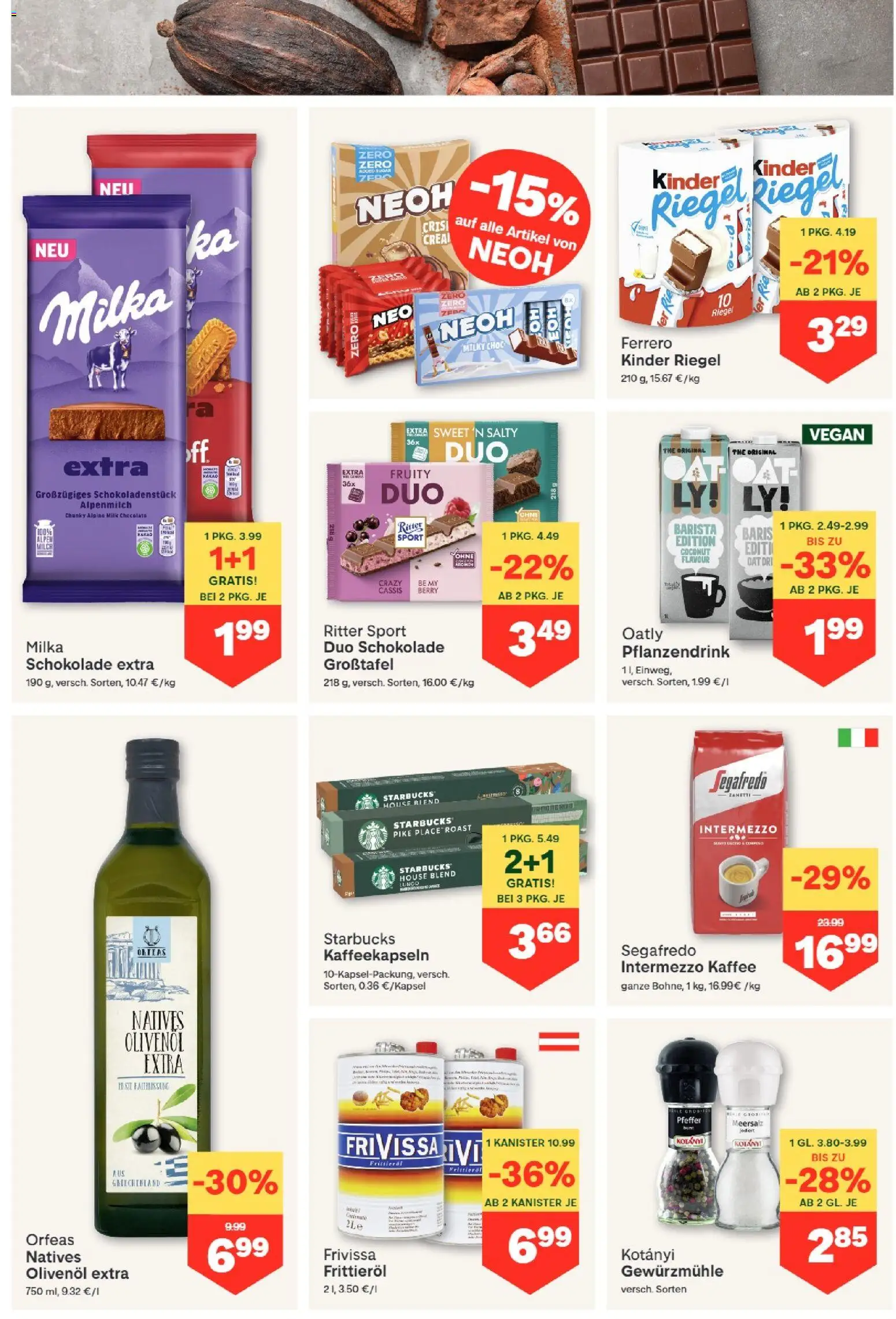 MPREIS Hohenems gültig ab 17.09.2026 | Seite: 6 | Produkte: Pfeffer, Frittieröl, Milch, Kaffee