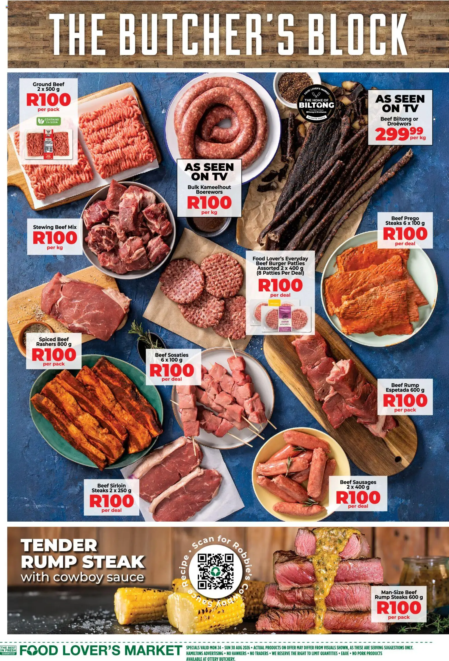 New Food Lover's Market catalogue – valid from 24/08/2026 | Page: 8 | Products: Rump steak, Steak, Beef, Sauce