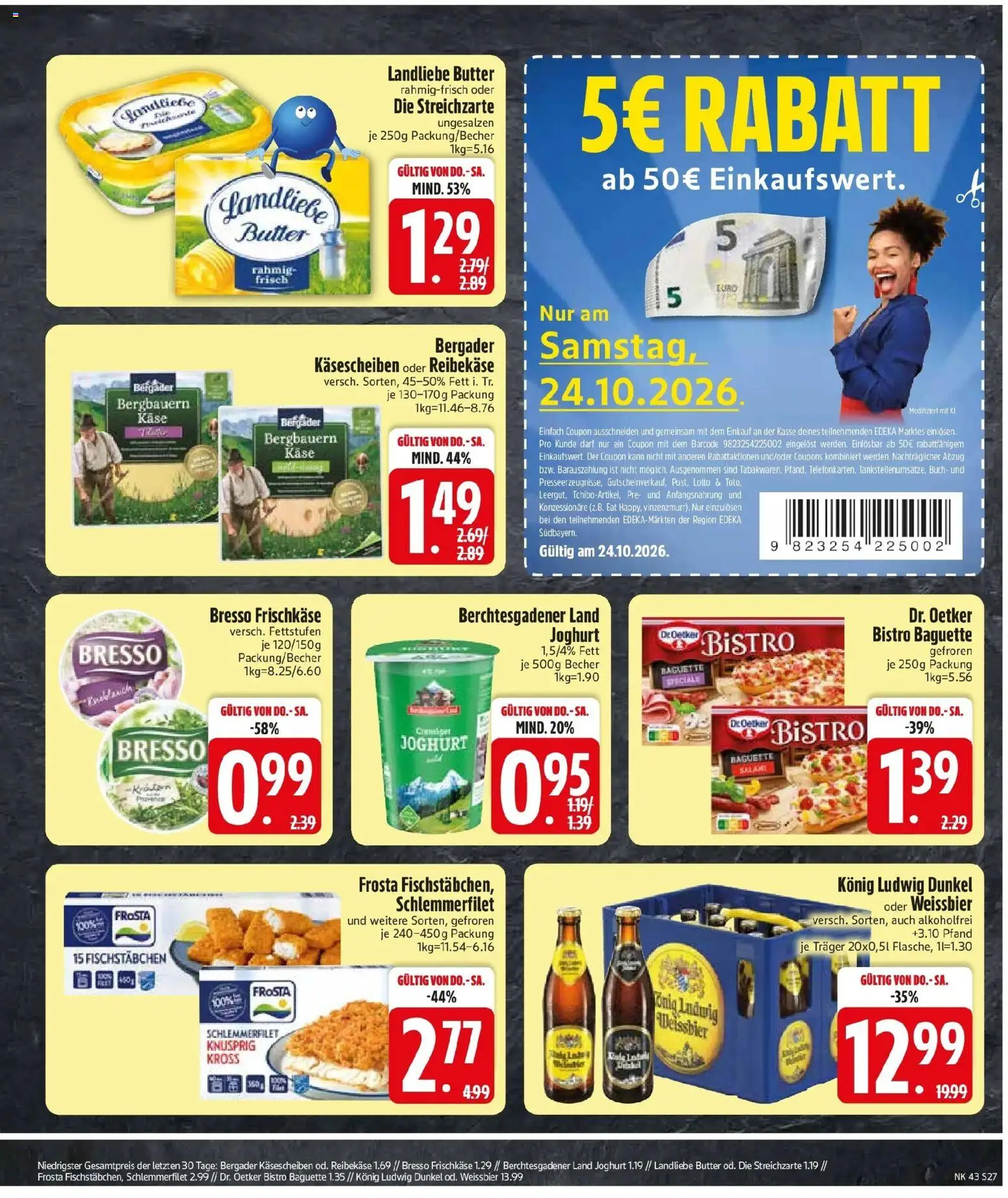 Edeka Prospekt Altomünster (ab 19.10.2026) » Angebote Online | Seite: 31 | Produkte: Käse, Joghurt, Landliebe butter, Bresso