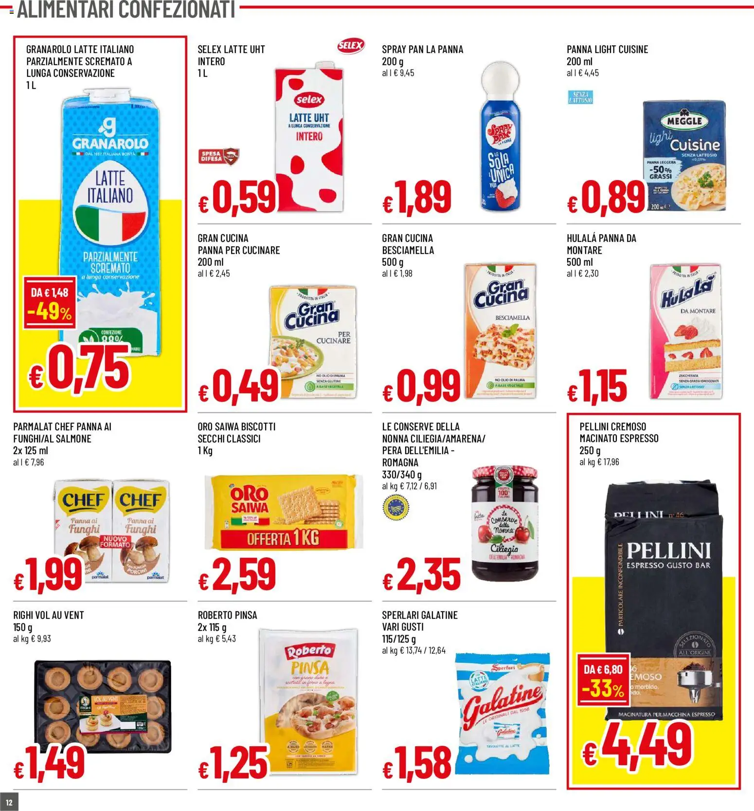 Volantino Galassia del 30/07/2026 | Pagina: 12 | Prodotti: Salmone, Panna, Olio, Funghi