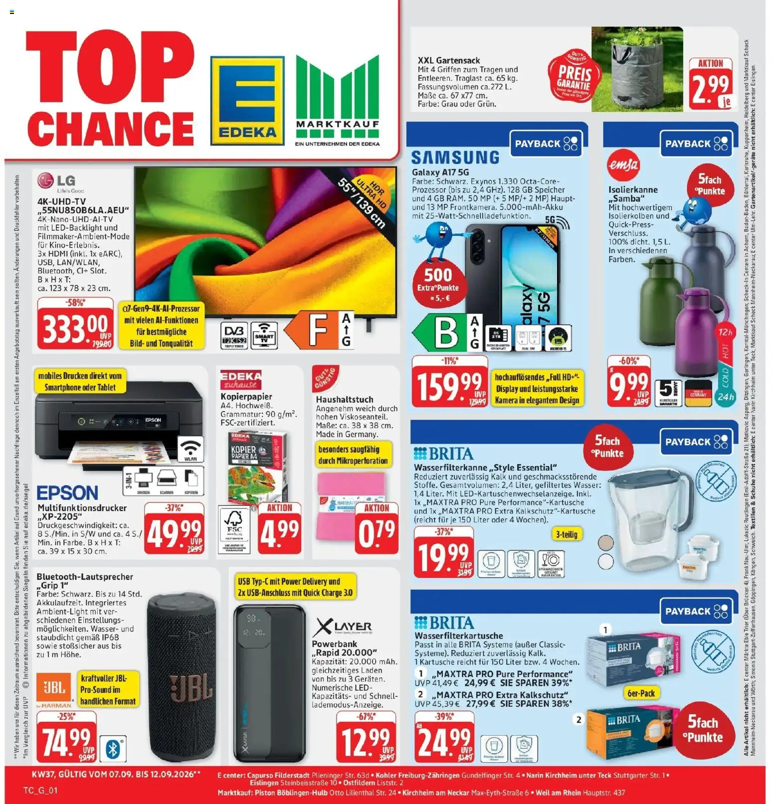 Marktkauf Prospekt Böblingen (ab 07.09.2026) » Angebote online | Seite: 33 | Produkte: Kamera, Wasser, Smartphone, Tablet