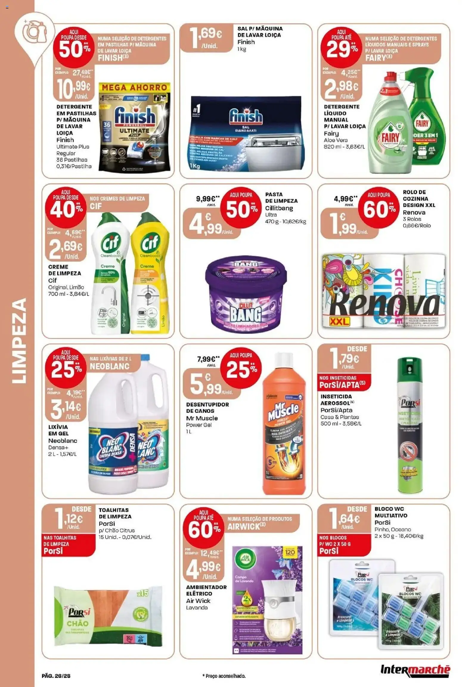 Intermarché - Isto é que são preços BAIXOS │ válido de 18/06/2026 | Página: 26 | Produtos: Máquina de lavar, Inseticida, Sal, Creme