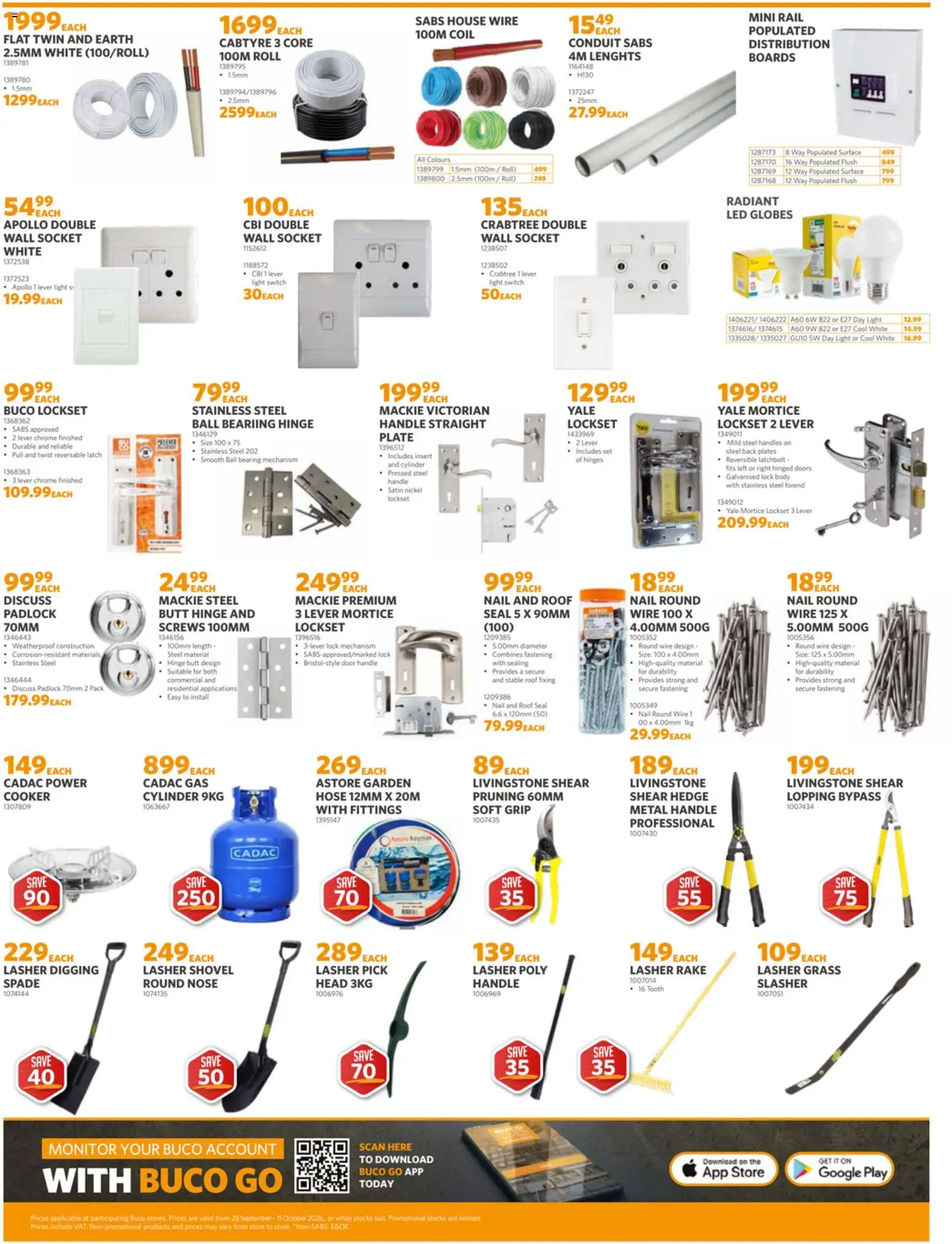 New BUCO catalogue – valid from 28/09/2026 | Page: 3 | Products: Monitor, Socket, Switch, Spade