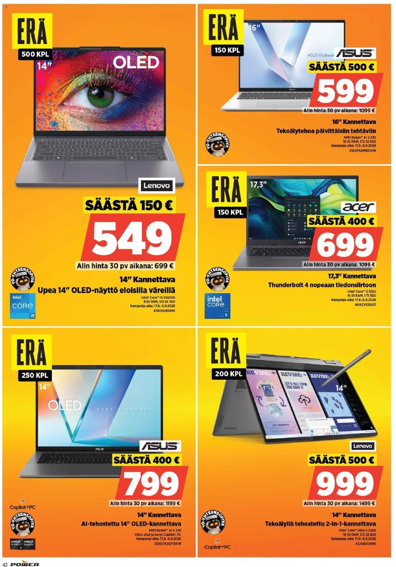 Power tarjoukset – voimassa 31/08/2026 alkaen | Sivu: 42 | Tuotteet: PC
