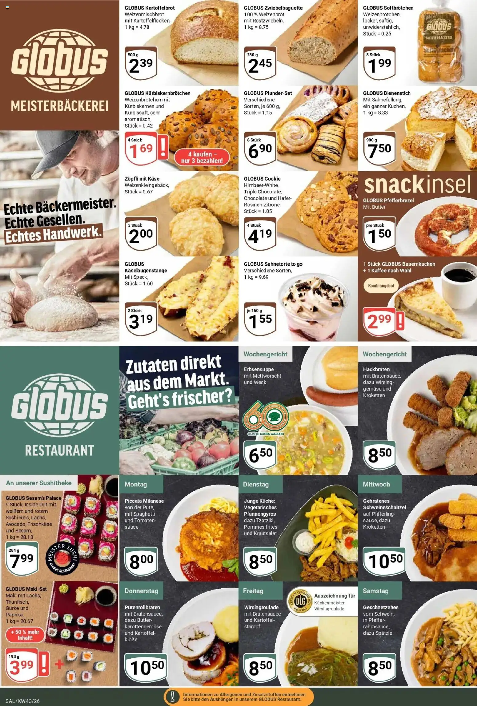 Globus Prospekt Neunkirchen (ab 19.10.2026) » Angebote online | Seite: 6 | Produkte: Butter, Spaghetti, Küche, Gemüse