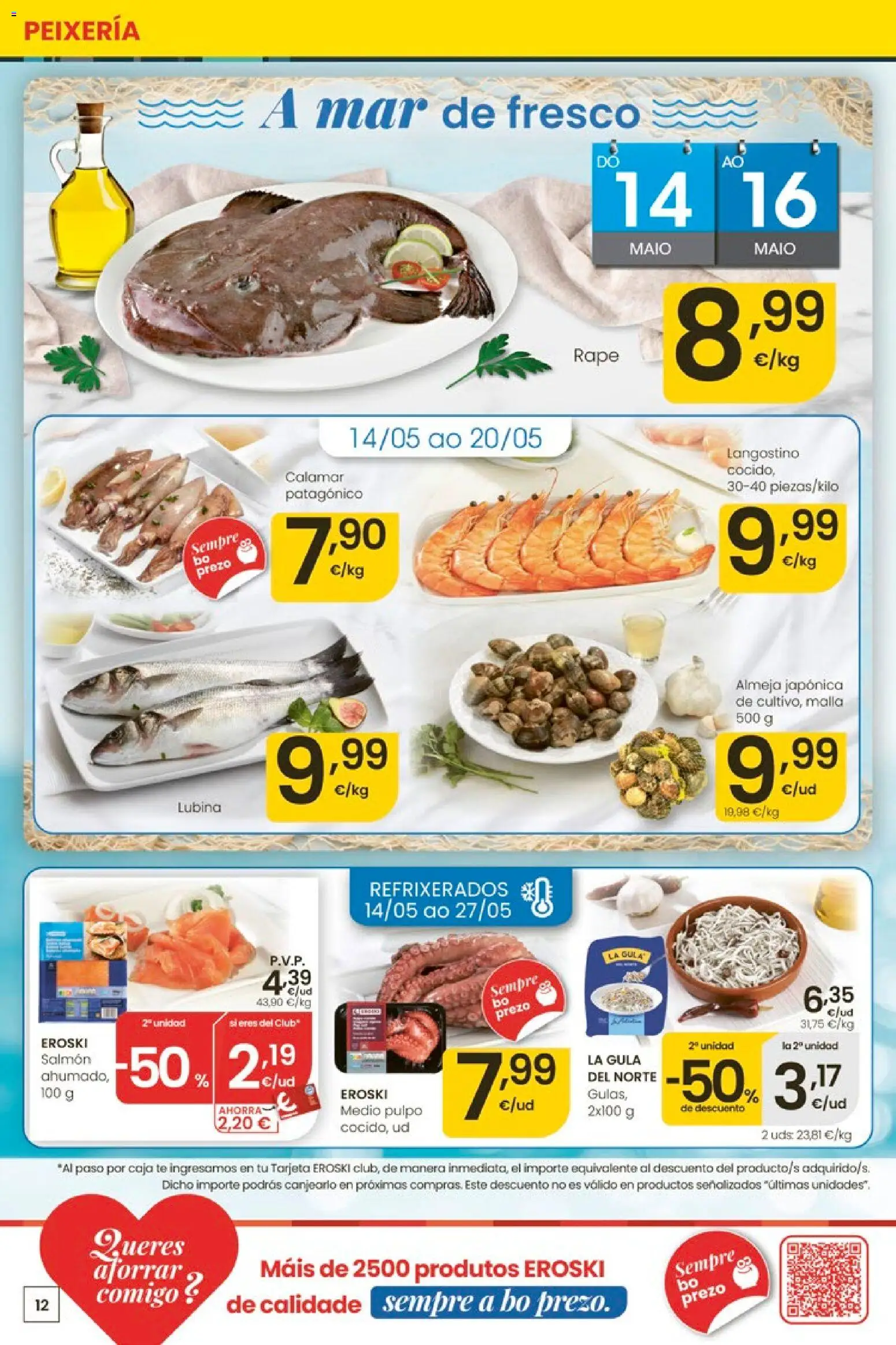 Eroski Quieres ahorrar conmigo │ válido desde el 14.05.2026 | Página: 12 | Productos: Té, Caja, Langostino