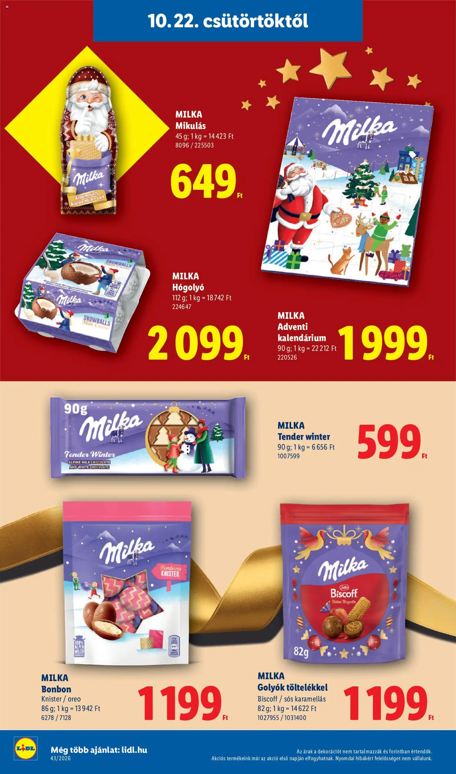 Lidl akciós ujság - amely érvényes a következő dátumtól: 2026.10.22. | Oldal: 16 | Termékek: Milka, Oreo, Mák