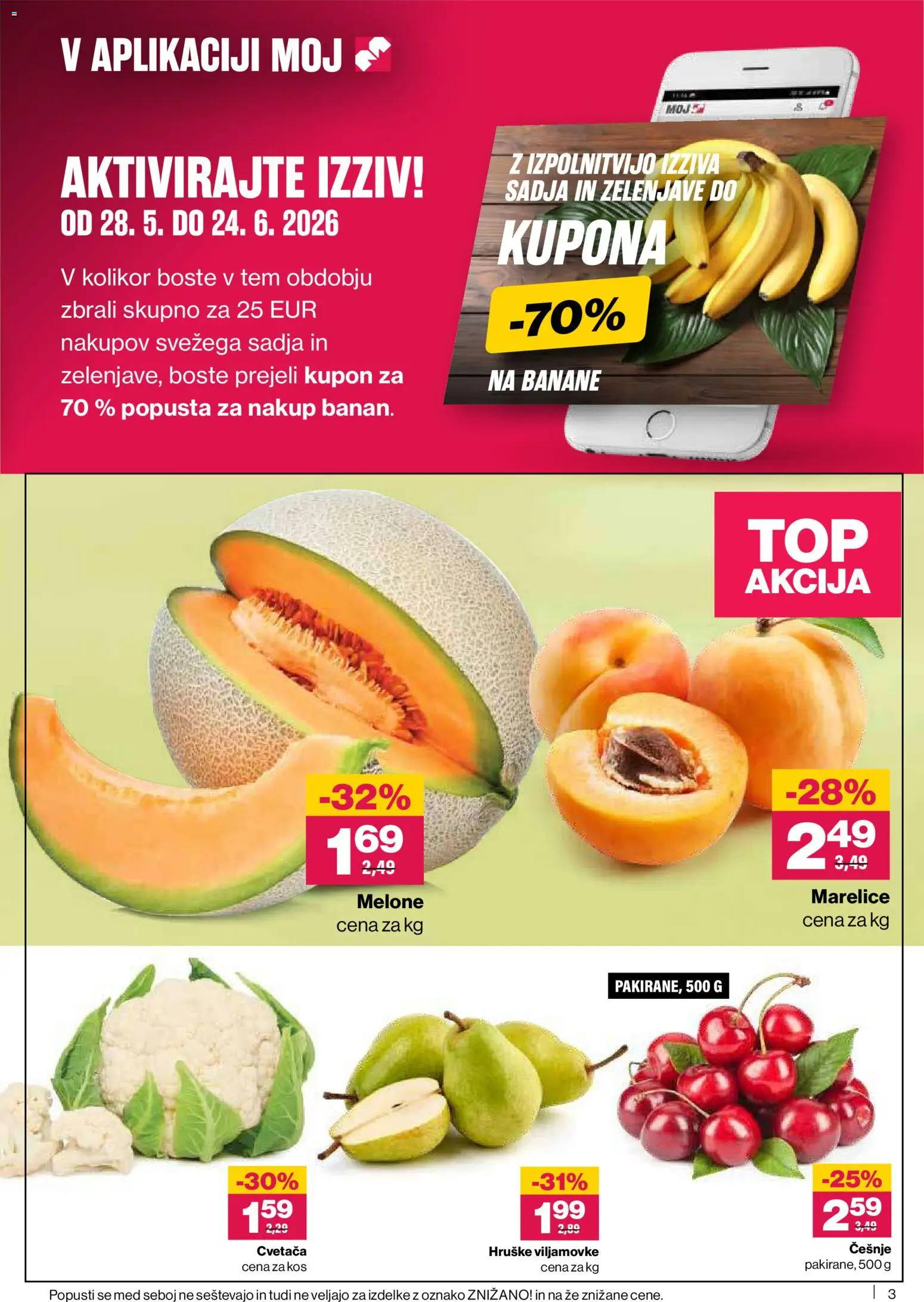 Novi Mercator katalog ponudbe – veljaven od 18.06.2026 | Stran: 3 | Izdelki: Marelice, Kos, Banane, Hruške