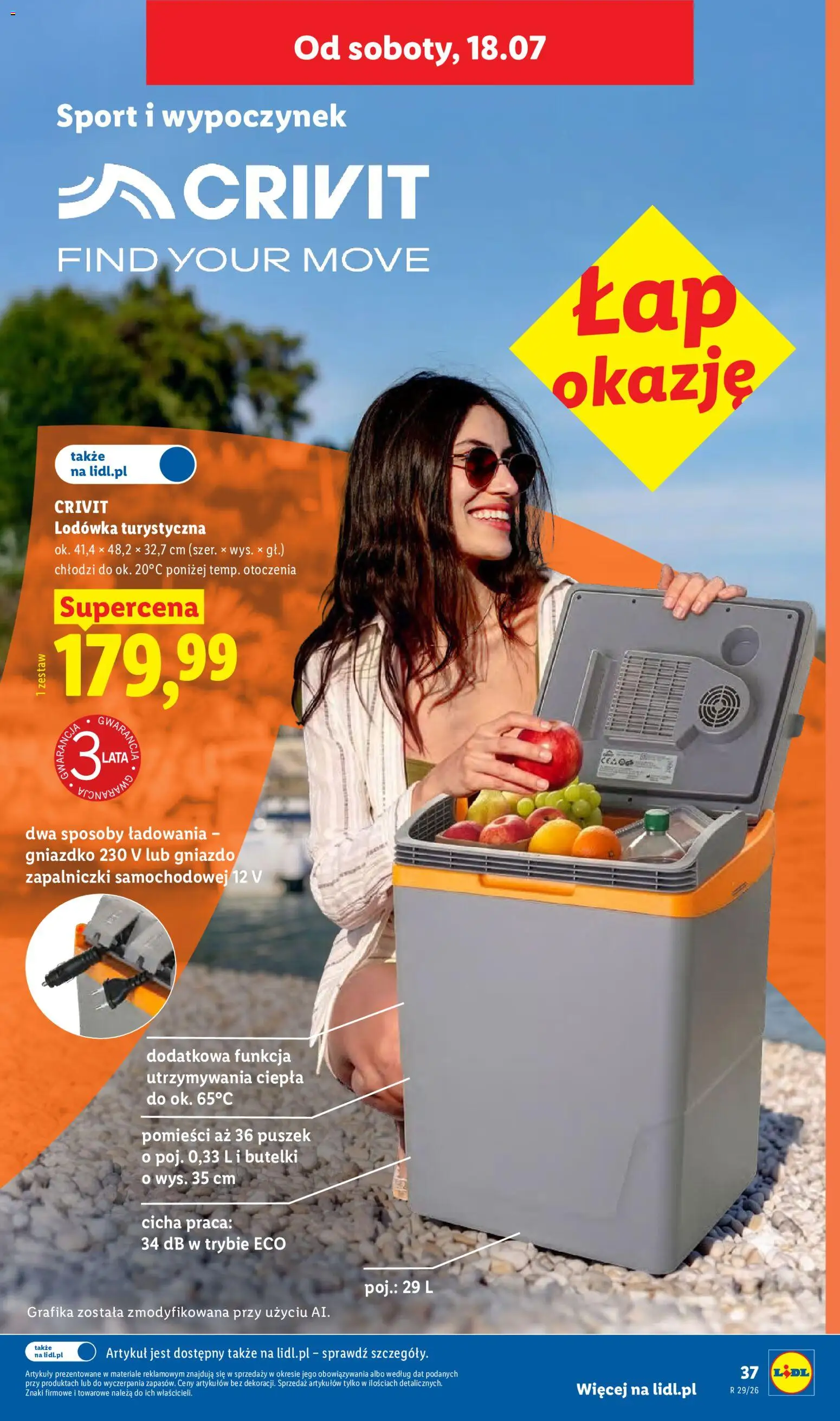 Lidl Katalog od 13.07.2026 | Strona: 43 | Produkty: Lodówka, Lodówka turystyczna