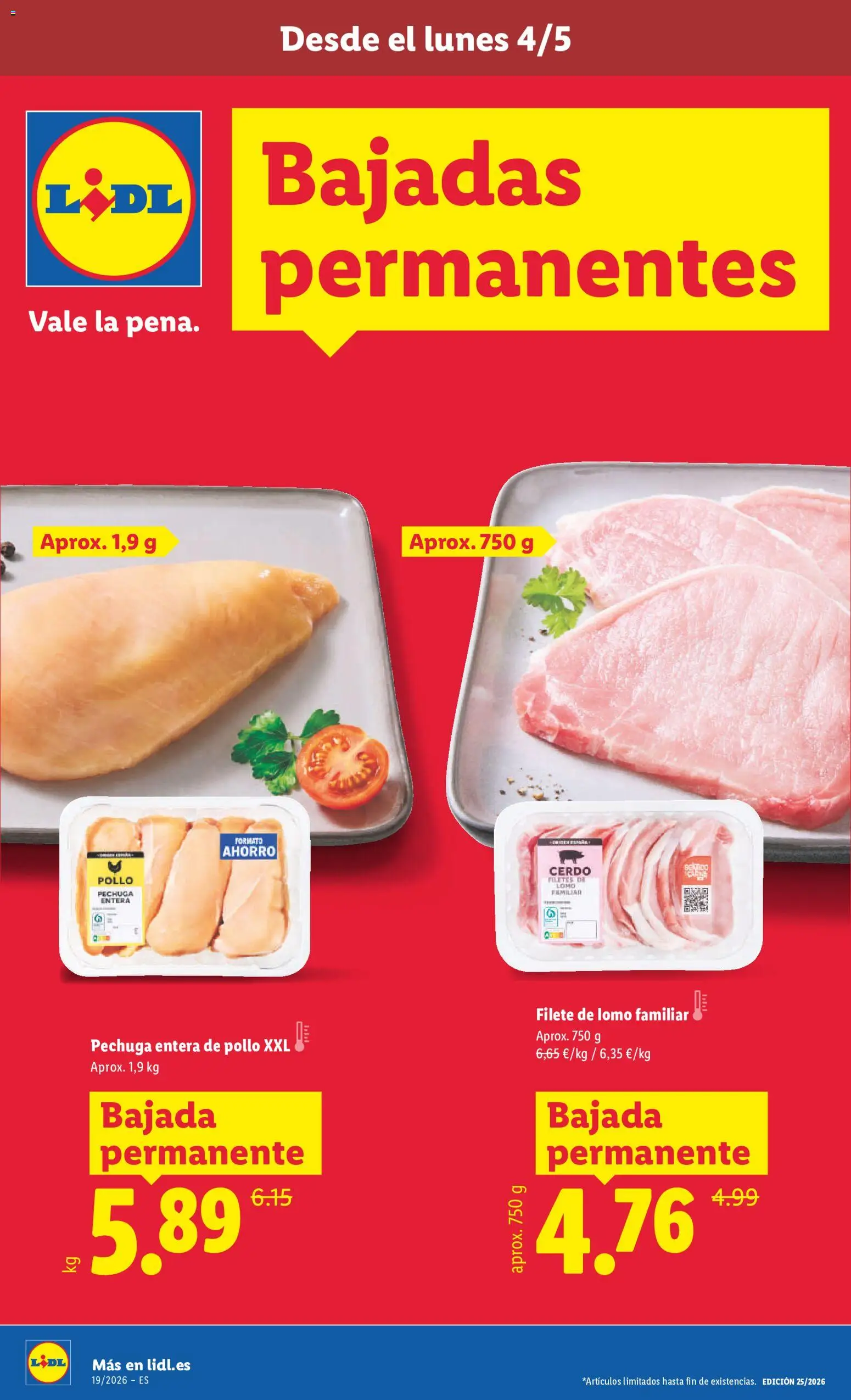 Lidl Bajadas Nacional │ válido desde el 04.05.2026 | Página: 1 | Productos: Cerdo, Filete