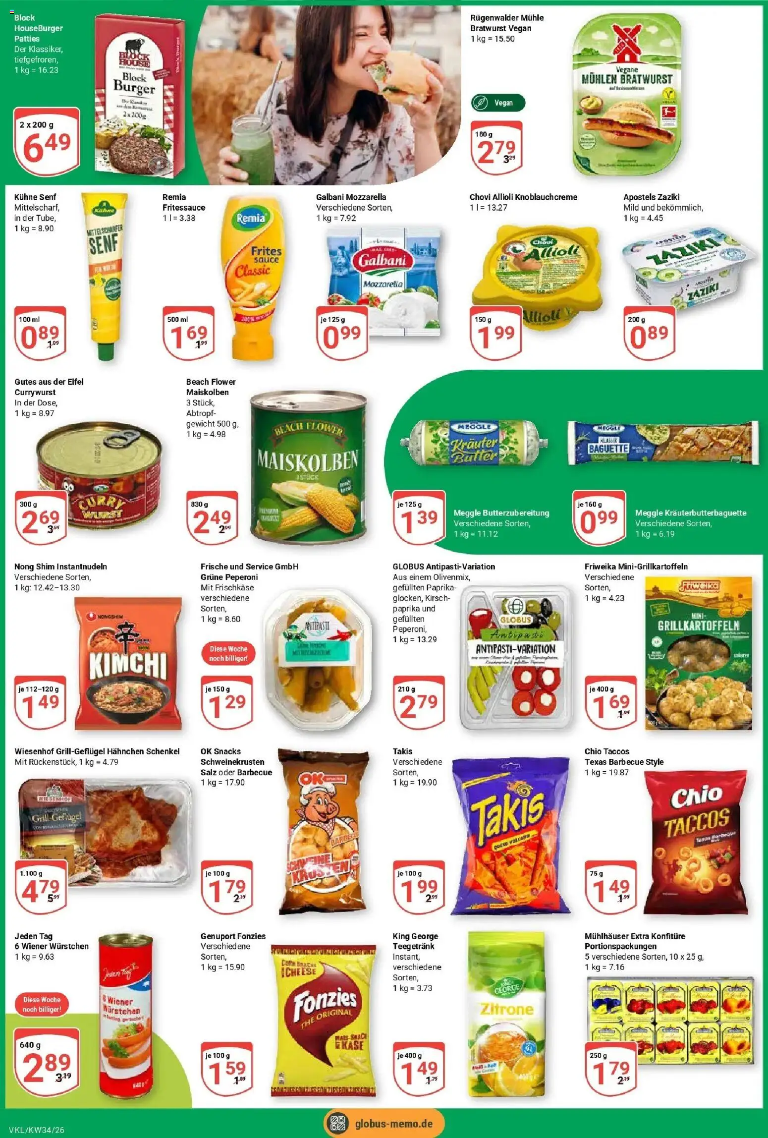 Globus Prospekt Völklingen (ab 17.08.2026) » Angebote online | Seite: 2 | Produkte: Hahnchen, Bratwurst, Baguette, Zitrone