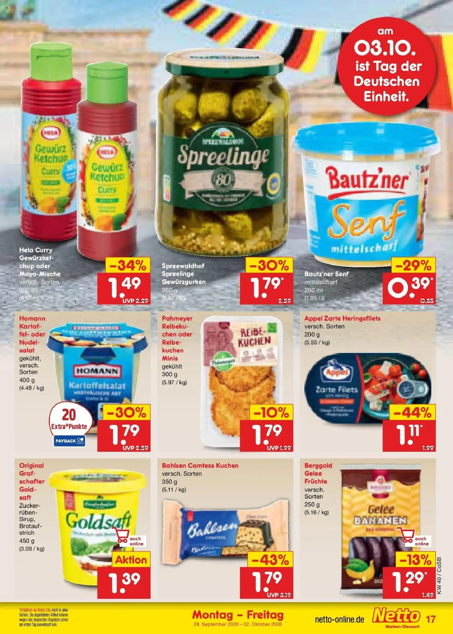 Netto Marken-Discount Prospekt Leipzig – gültig ab 28.09.2026 | Seite: 23 | Produkte: Sirup, Zucker, Kuchen, Ketchup