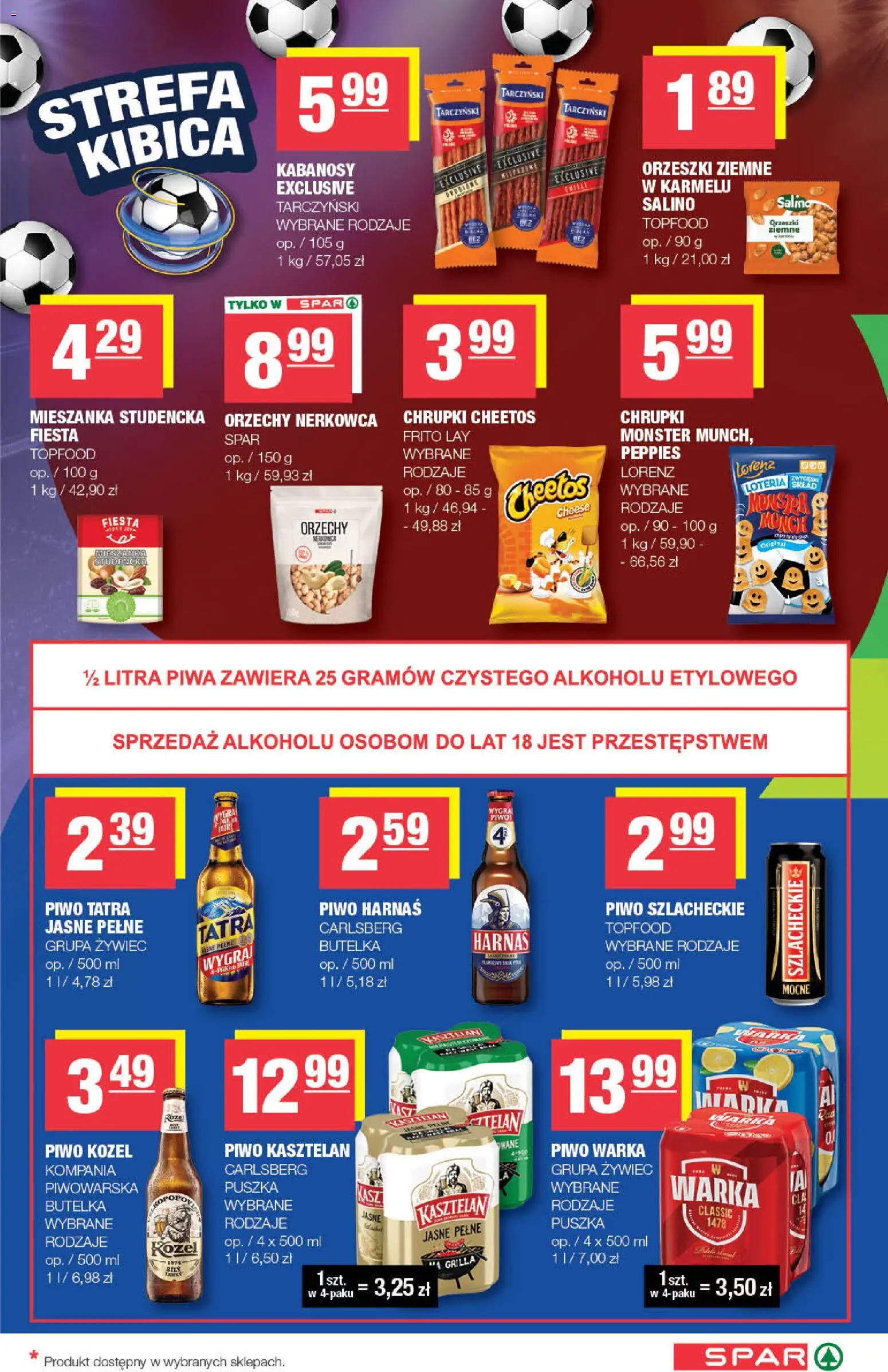 Spar gazetka od 01.07.2026 | Strona: 7 | Produkty: Piwo Warka, Piwo, Orzeszki, Piwo kozel