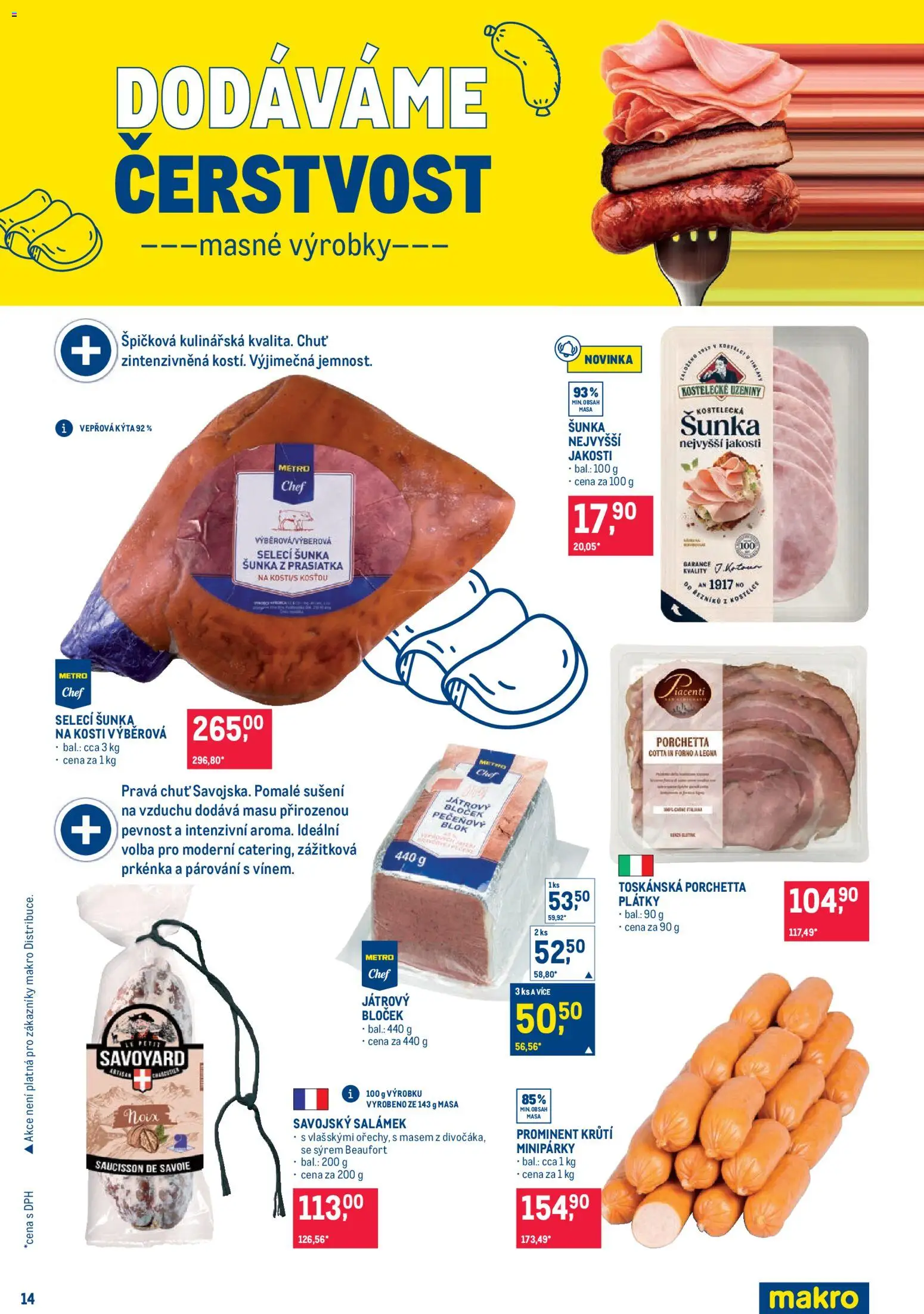 Makro leták - Pro milovníky jídla od 23.09.2026 | Strana: 14 | Produkty: Šunka, Blok, Uzeniny, Kýta