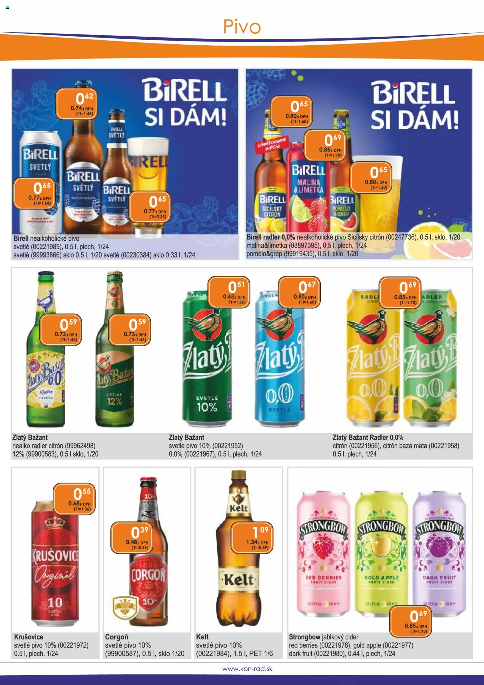 Nové KON - RAD akcie – leták je platný od 01.11.2026 | Strana: 29 | Produkty: Pivo, Kelt, Radler, Krušovice