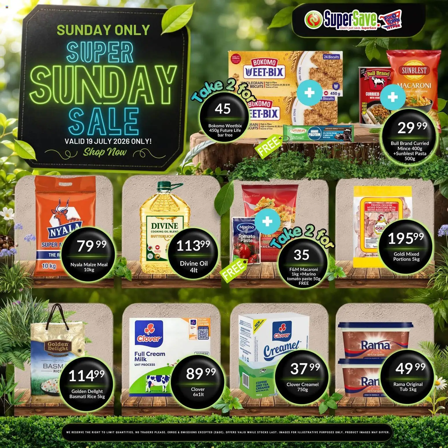 New Super Save catalogue – valid from 19/07/2026 | Page: 2 | Products: Iron, Oil, Biscuits, Tea