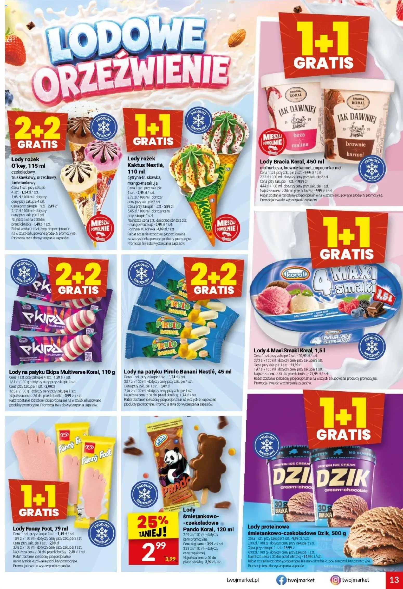 Twój Market gazetka od 26.08.2026 | Strona: 13 | Produkty: Cytryna, Lody proteinowe, Róż, Brownie