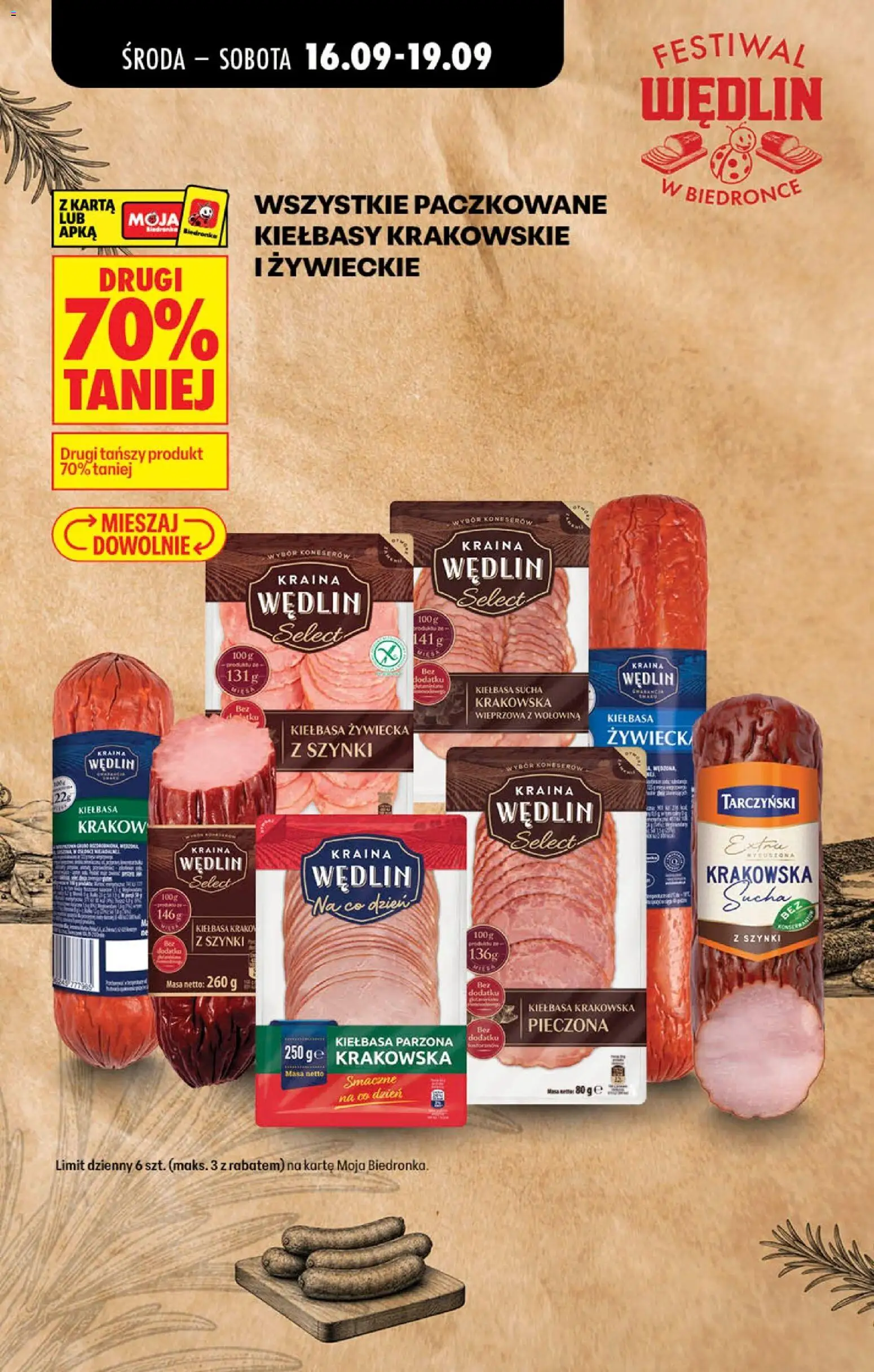 Biedronka gazetka - Festiwal wędlin od 16.09.2026 | Strona: 2 | Produkty: Kiełbasa, Karta, Kiełbasa sucha, Kiełbasa krakowska