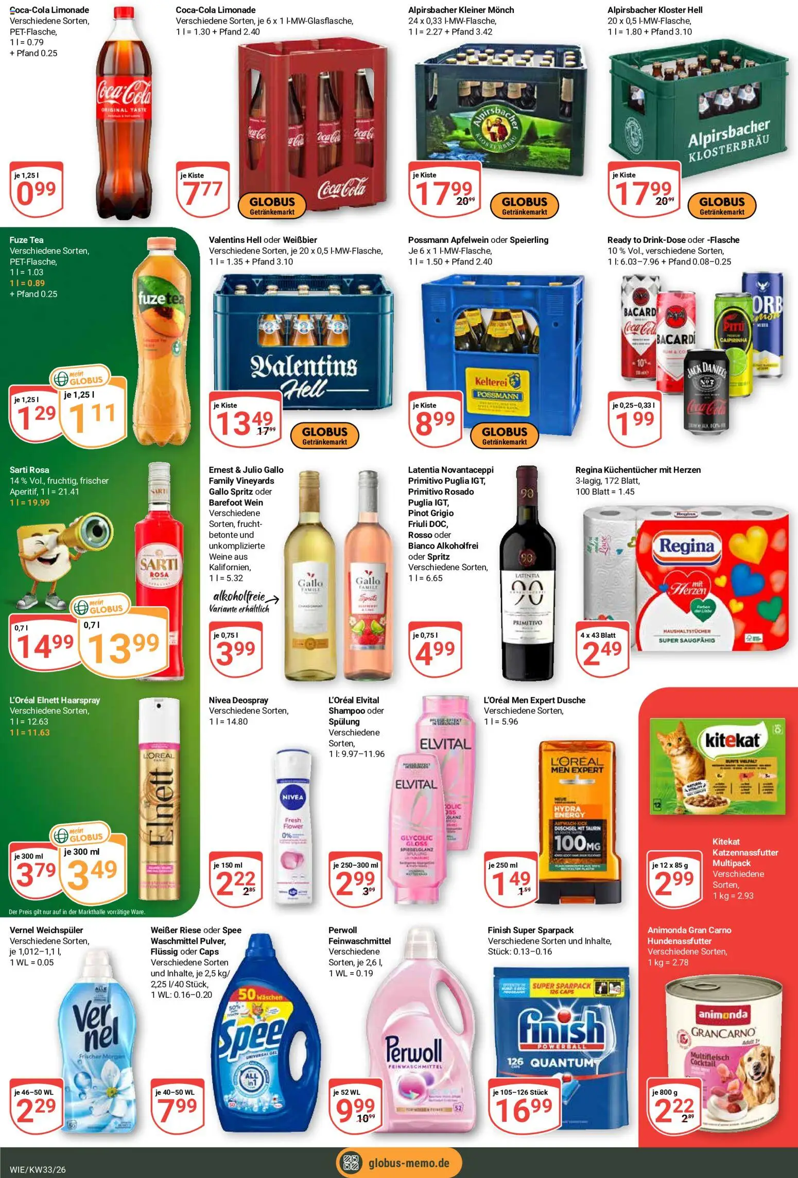 Globus Prospekt Waghäusel-Wiesental – gültig ab 10.08.2026 | Seite: 6 | Produkte: Fuze tea, Waschmittel, Deospray, Vernel