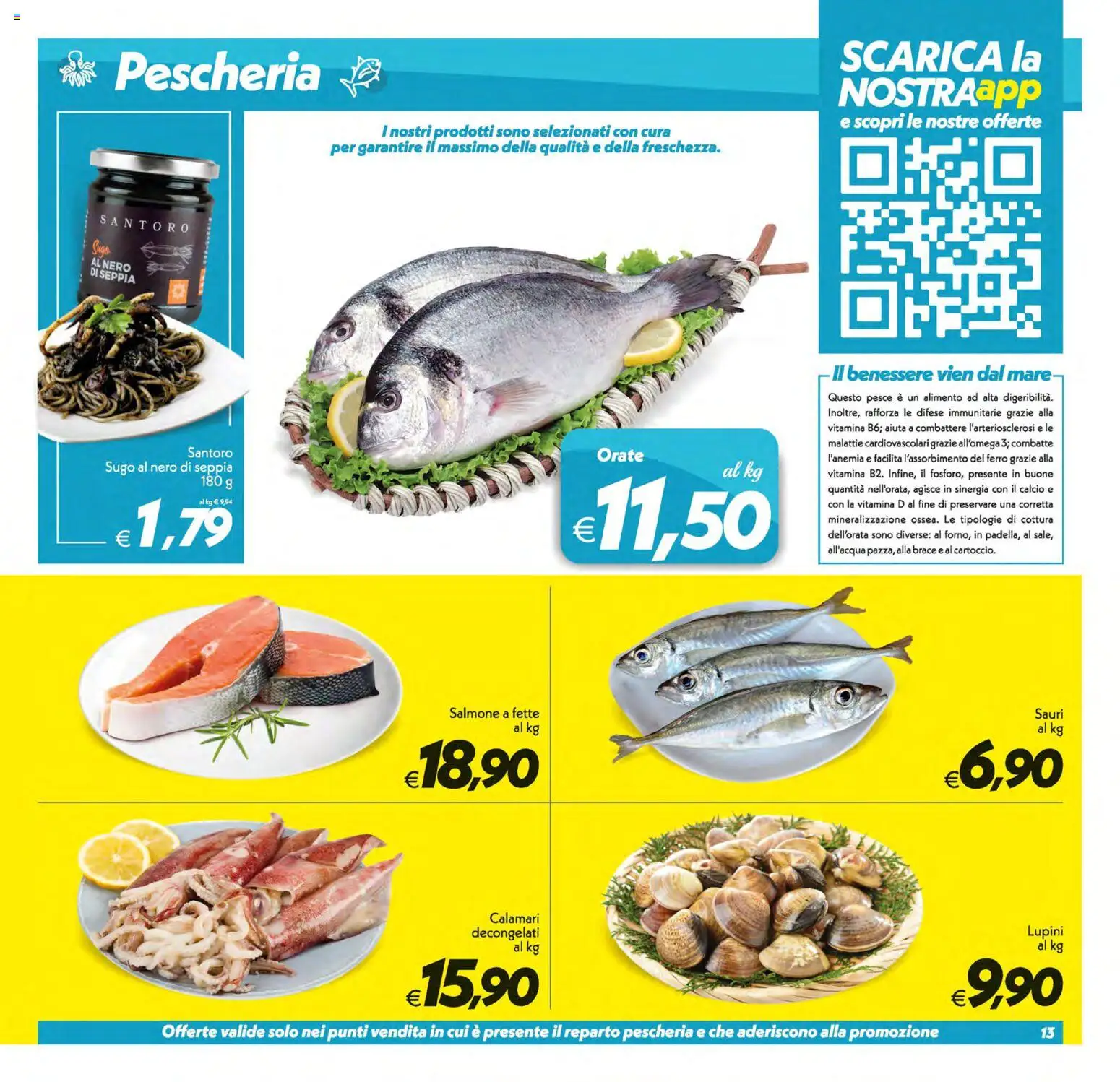 Volantino SuperConveniente del 10/07/2026 | Pagina: 13 | Prodotti: Lupini, Salmone, Pesce, Sugo