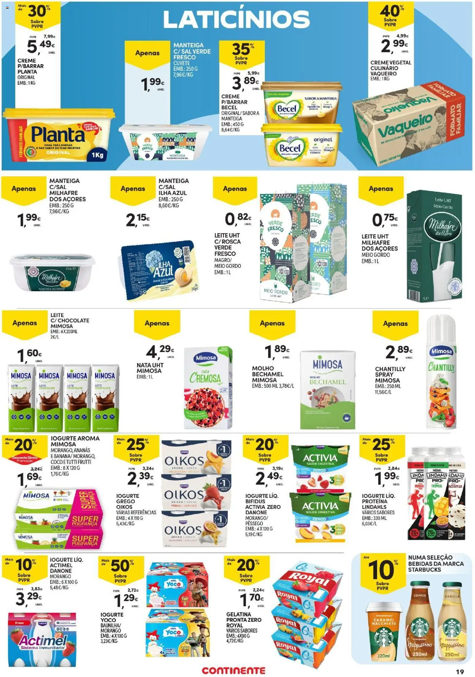 Continente Toda a gente poupa em tudo │ válido de 29/10/2026 | Página: 19 | Produtos: Ômega 3, Gelatina, Leite UHT, Leite