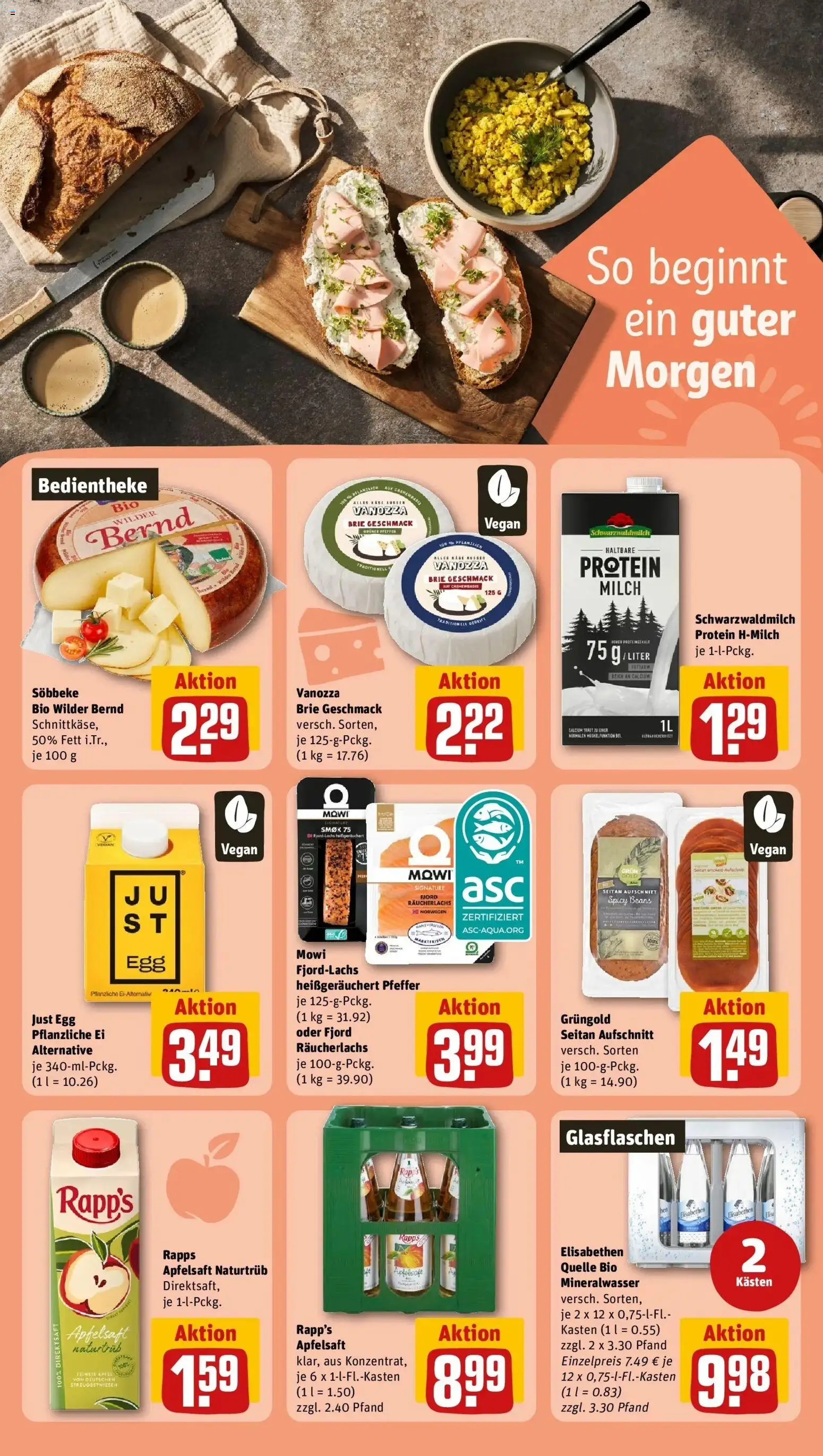 REWE Prospekt ab 05.10.2026 zum Blättern » Angebote | Seite: 18 | Produkte: Milch, Apfelsaft, Mineralwasser, Pfeffer