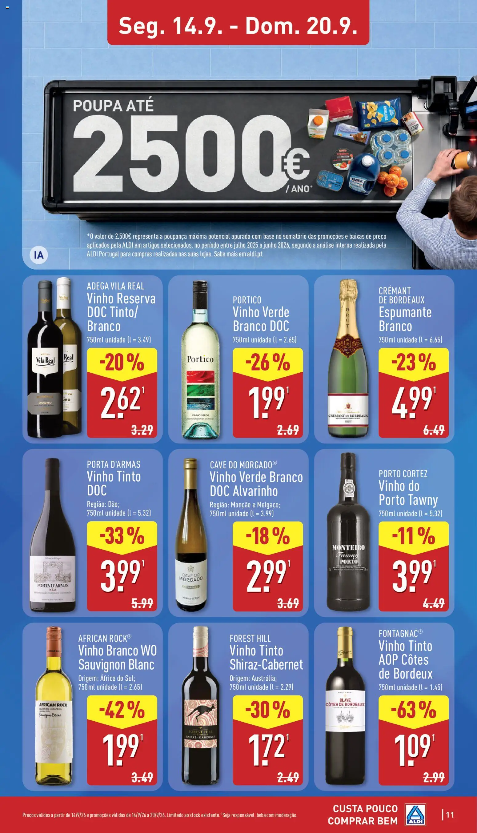 Aldi folheto │ válido de 14/09/2026 | Página: 11 | Produtos: Vinho branco, Espumante, Vinho, Vinho tinto