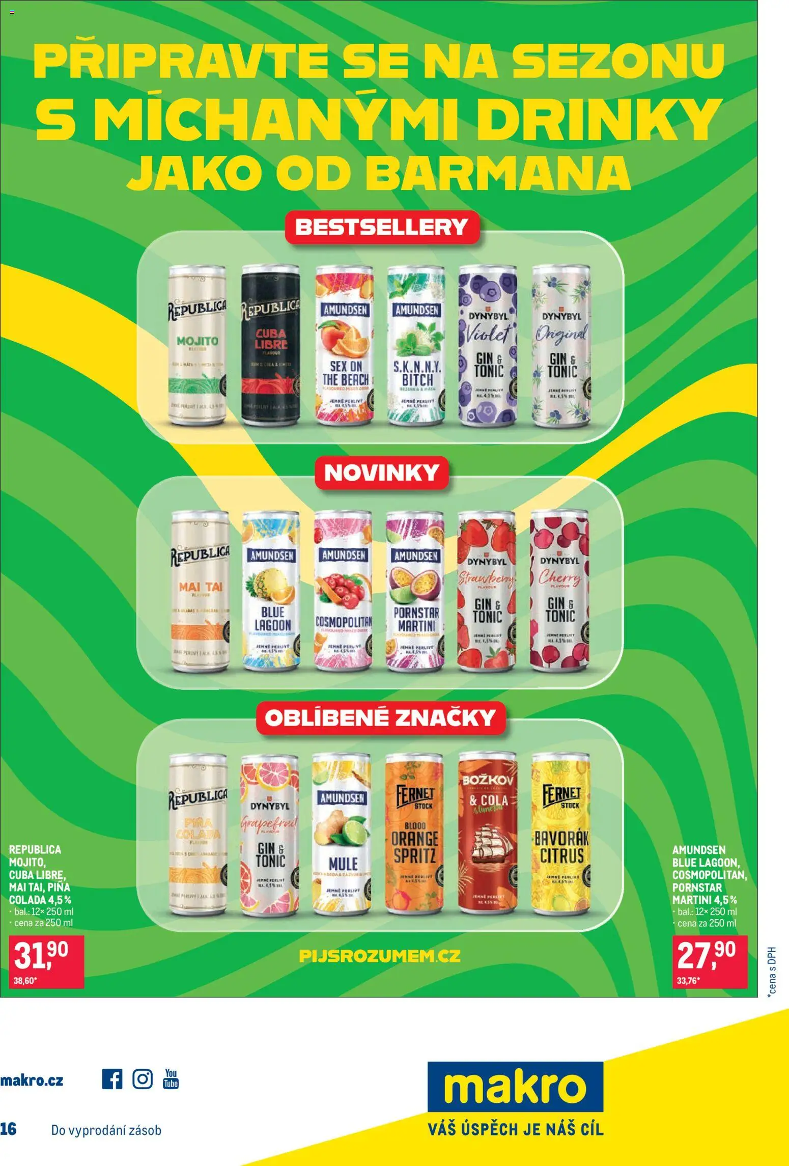 Makro leták - Pro milovníky jídla od 15.07.2026 | Strana: 28 | Produkty: Martini, Mojito, Fernet, Božkov