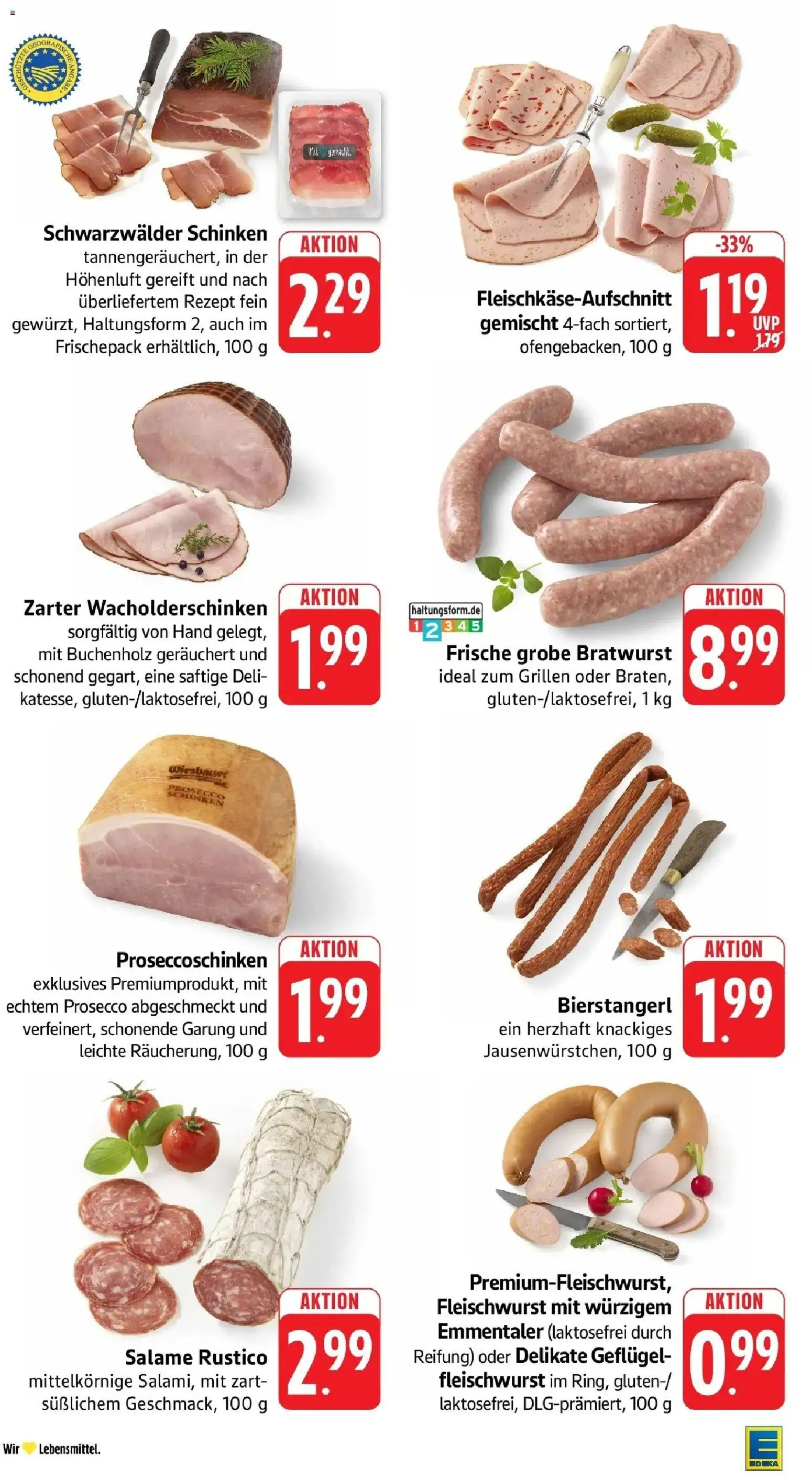Edeka prospekt Oberstenfeld – gültig ab 22.06.2026 | Seite: 9 | Produkte: Bratwurst, Prosecco, Schinken