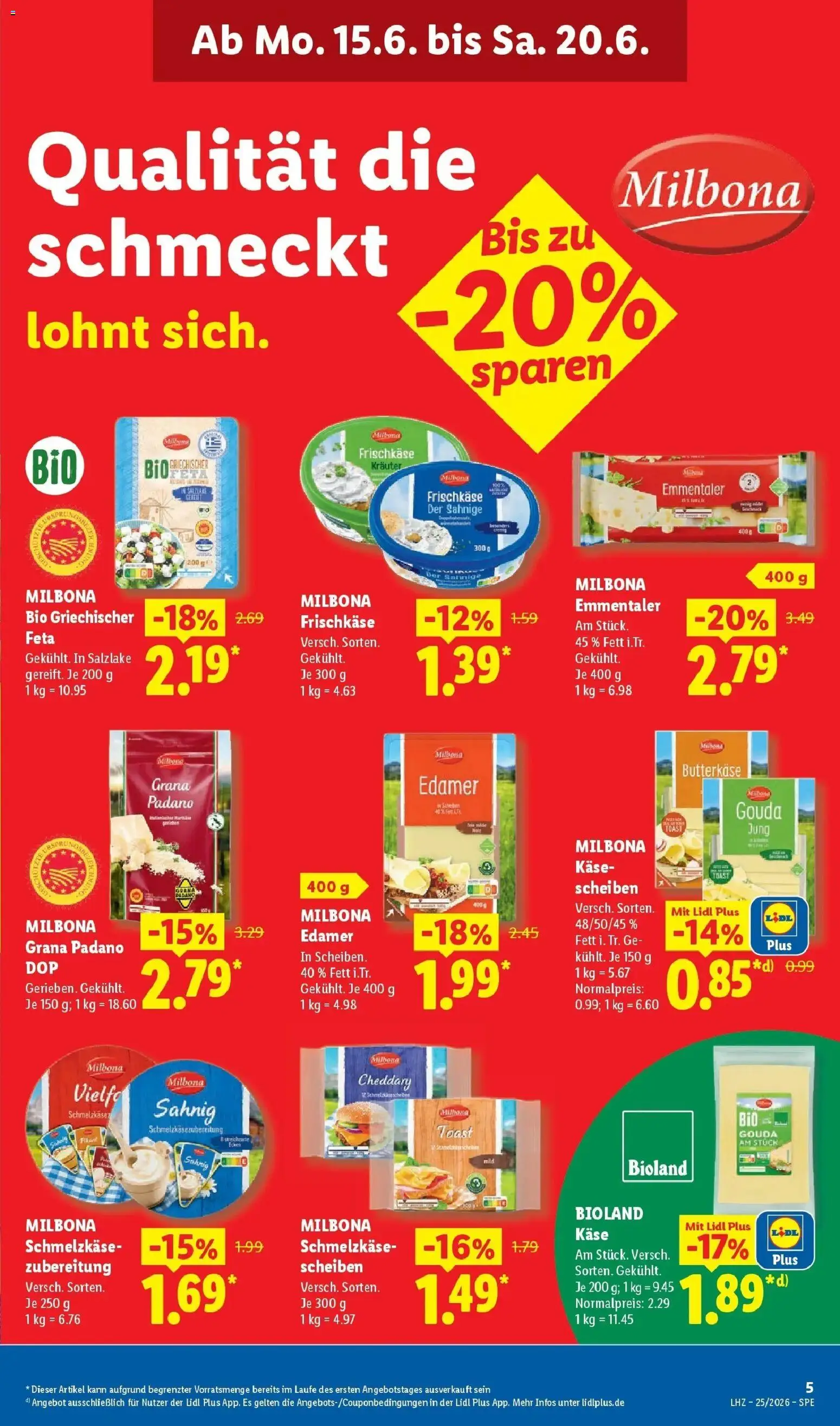 Lidl Prospekt Ilvesheim – gültig ab 15.06.2026 | Seite: 13 | Produkte: Feta, Käse, Gouda, Frischkase