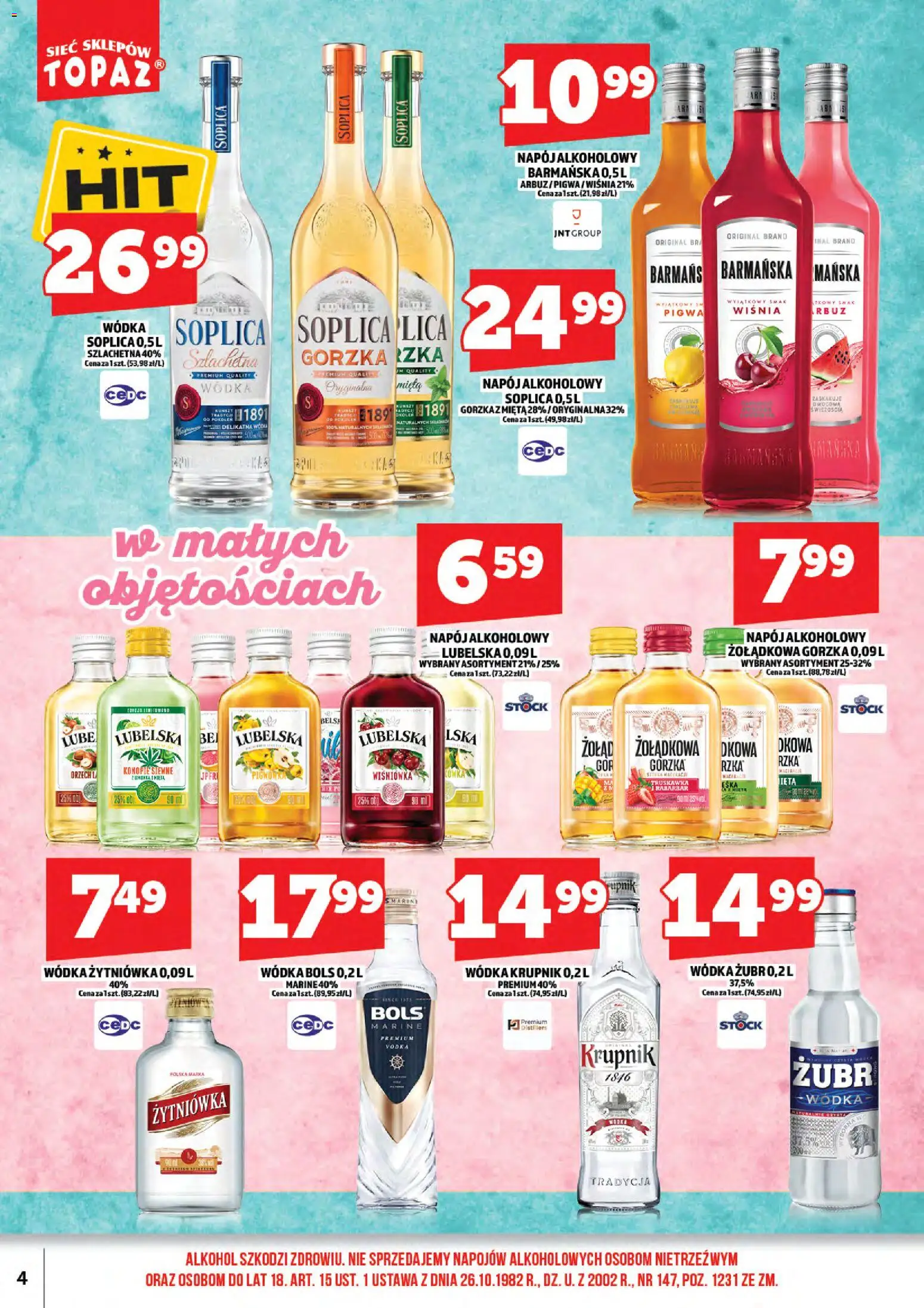Topaz gazetka alkoholowa od 15.05.2026 | Strona: 6 | Produkty: Pigwa, Mięta, Vodka, Wódka