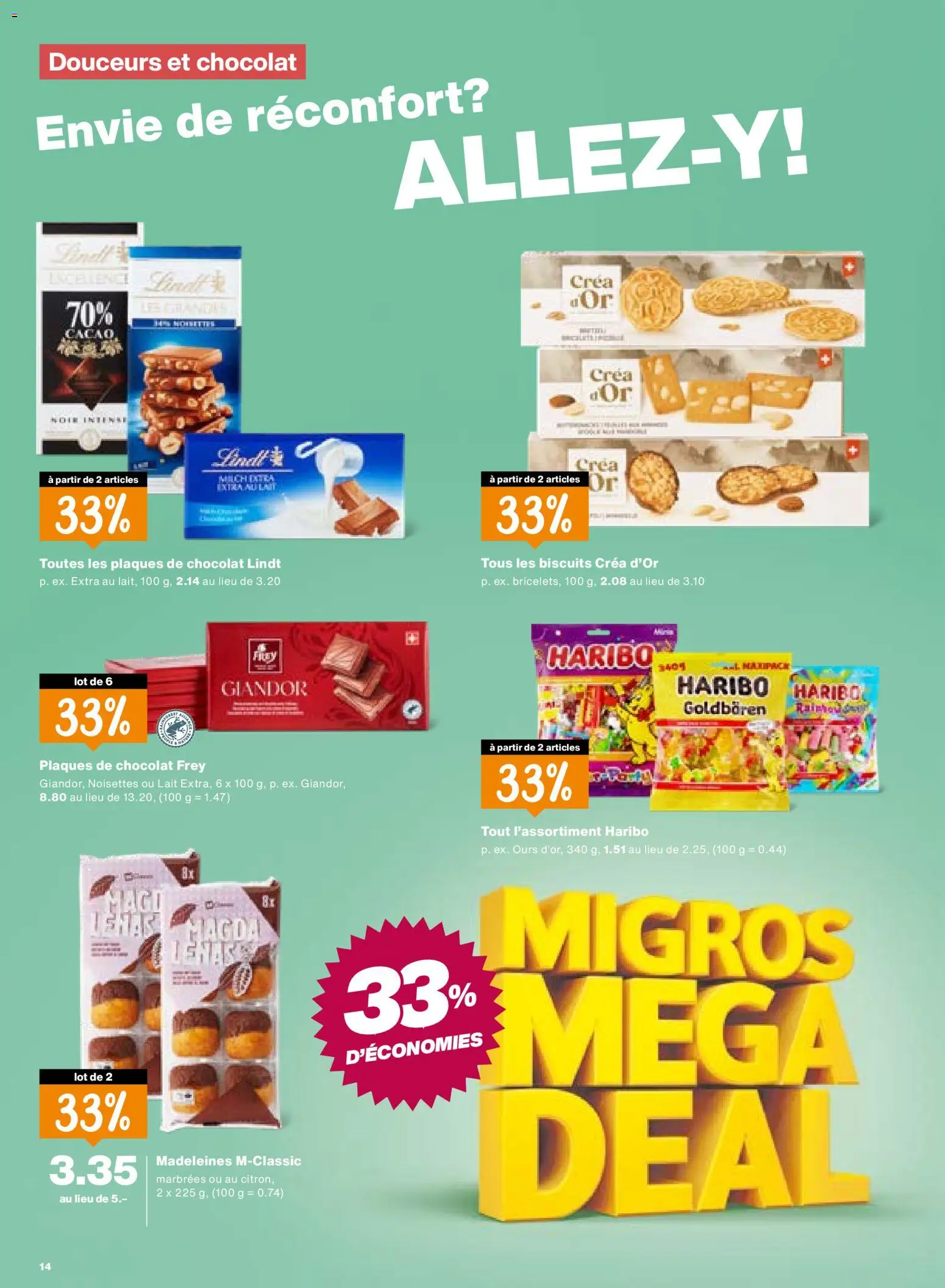 Migros aktionen FR – gültig ab 27.08.2026 | Seite: 14 | Produkte: Madeleines