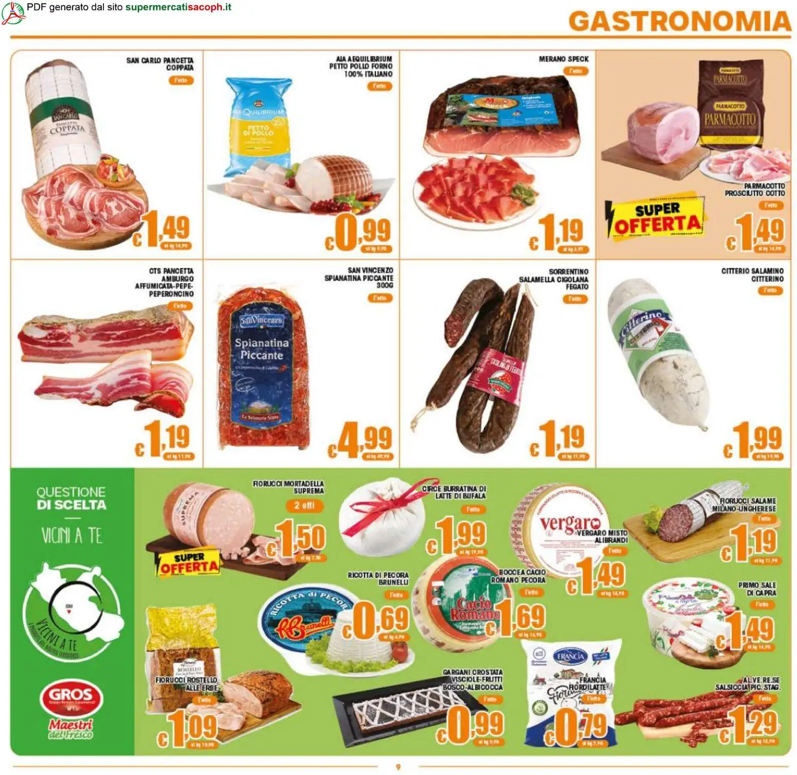 Volantino Sacoph del 29.04.2026 | Pagina: 9 | Prodotti: Speck, Salamella, Salame, Latte
