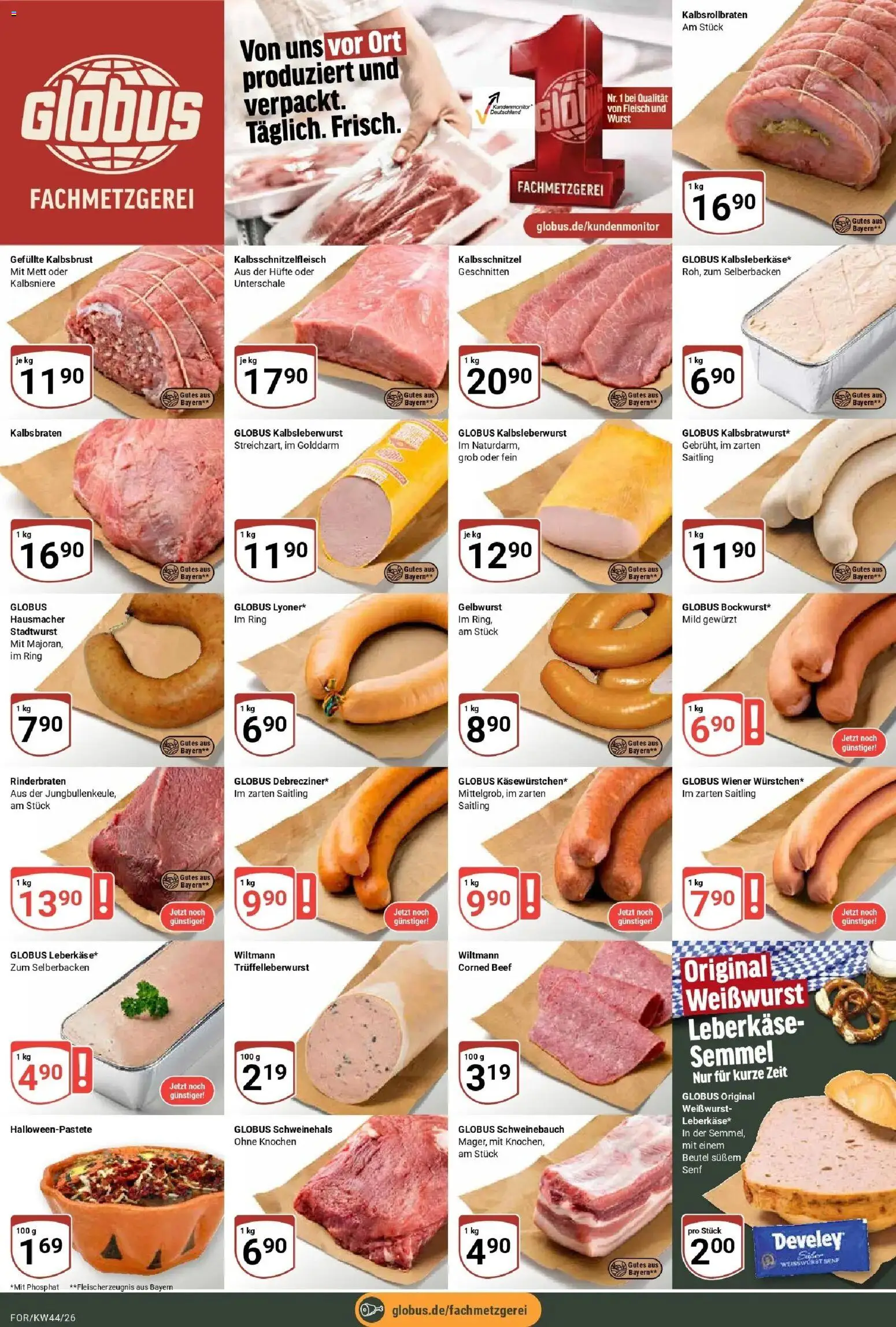 Globus Prospekt Forchheim (ab 26.10.2026) » Angebote online | Seite: 6 | Produkte: Rinderbraten, Schweinebauch, Wurst, Leberkase