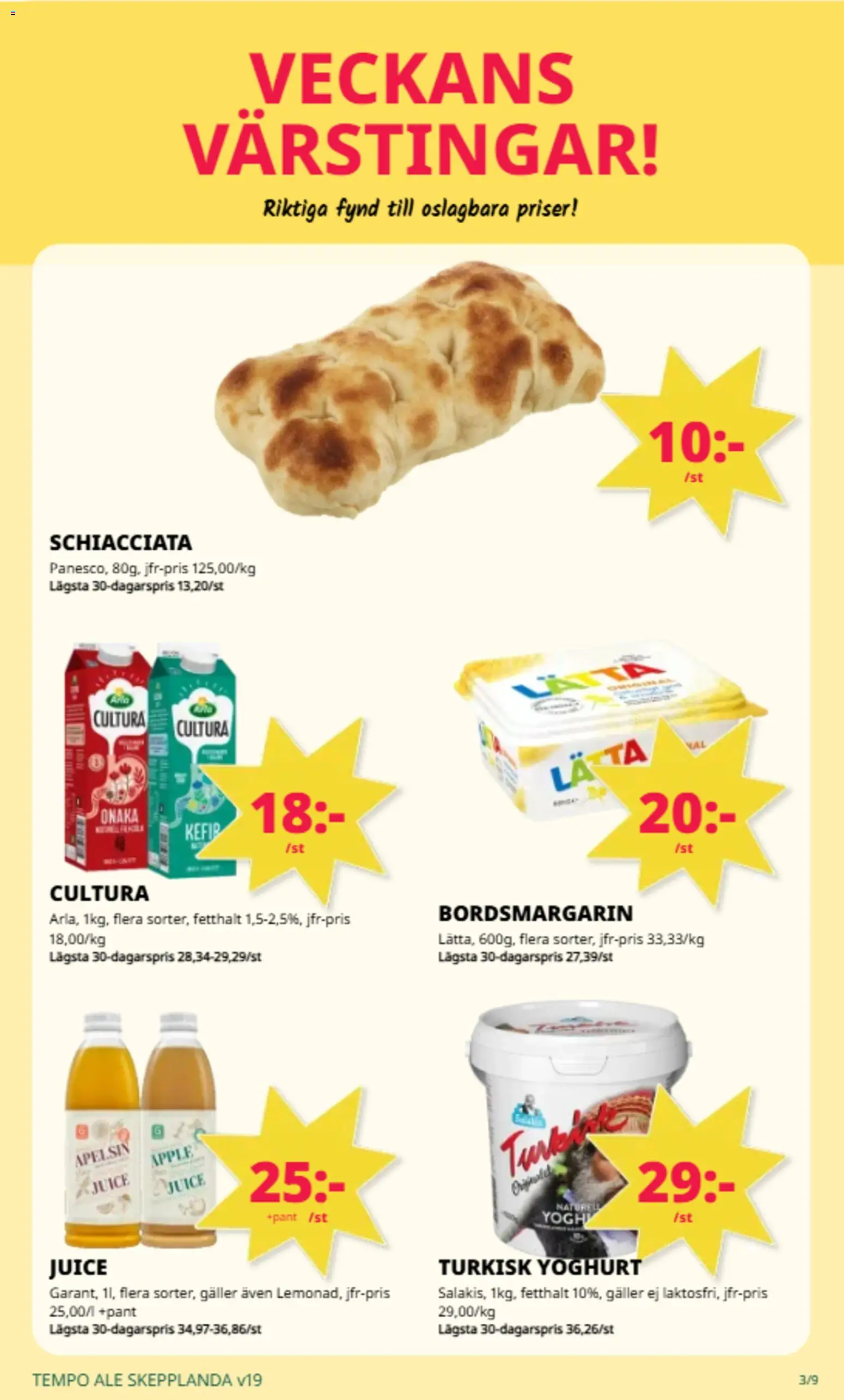 Tempo reklamblad aktuell från 04.05.2026 | Sida: 3 | Produkter: Galler, Juice, Äpple, Apelsin