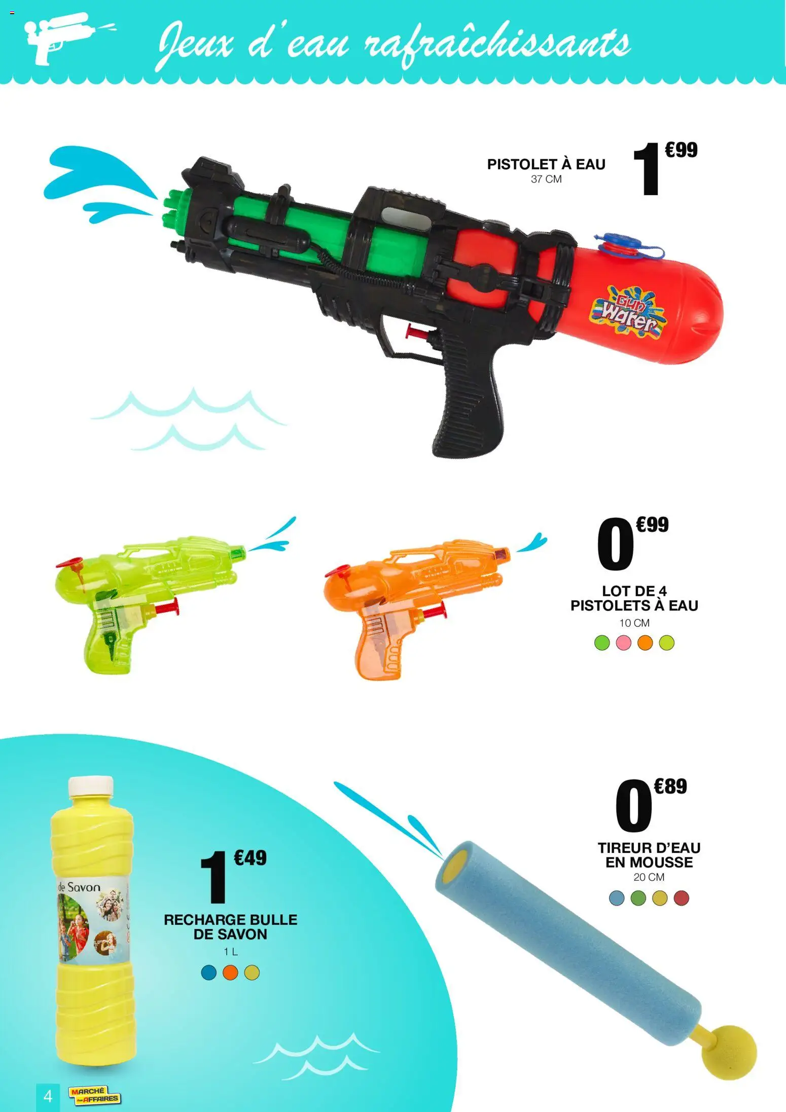 {H1} | Page: 4 | Produits: Mousse, Savon, Jeux