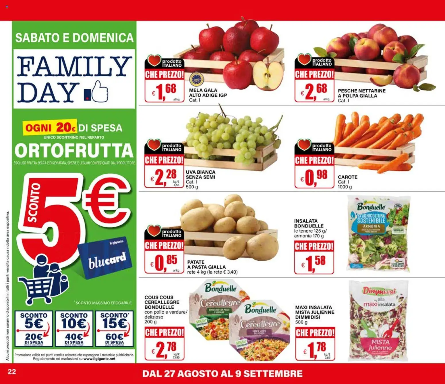 Volantino Il Gigante del 27/08/2026 | Pagina: 22 | Prodotti: Legumi, Insalata, Spezie, Pasta