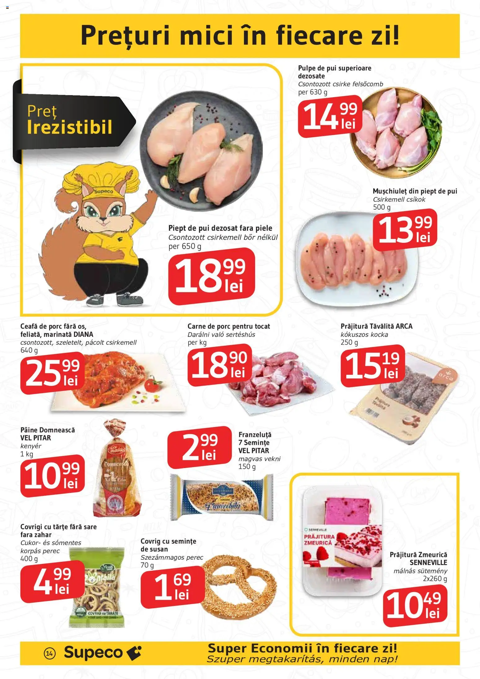 Noul catalog Supeco – valabil de la 14.05.2026 | Pagină: 14 | Produse: Hacıyatmaz Kedi Oyuncağı, Mici, Prăjitură, Semințe