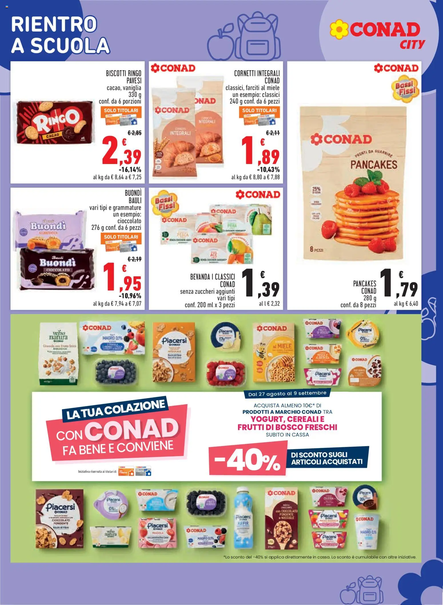 Volantino Conad del 27/08/2026 | Pagina: 15 | Prodotti: Kefir, Frutti di bosco, Yogurt, Pesca