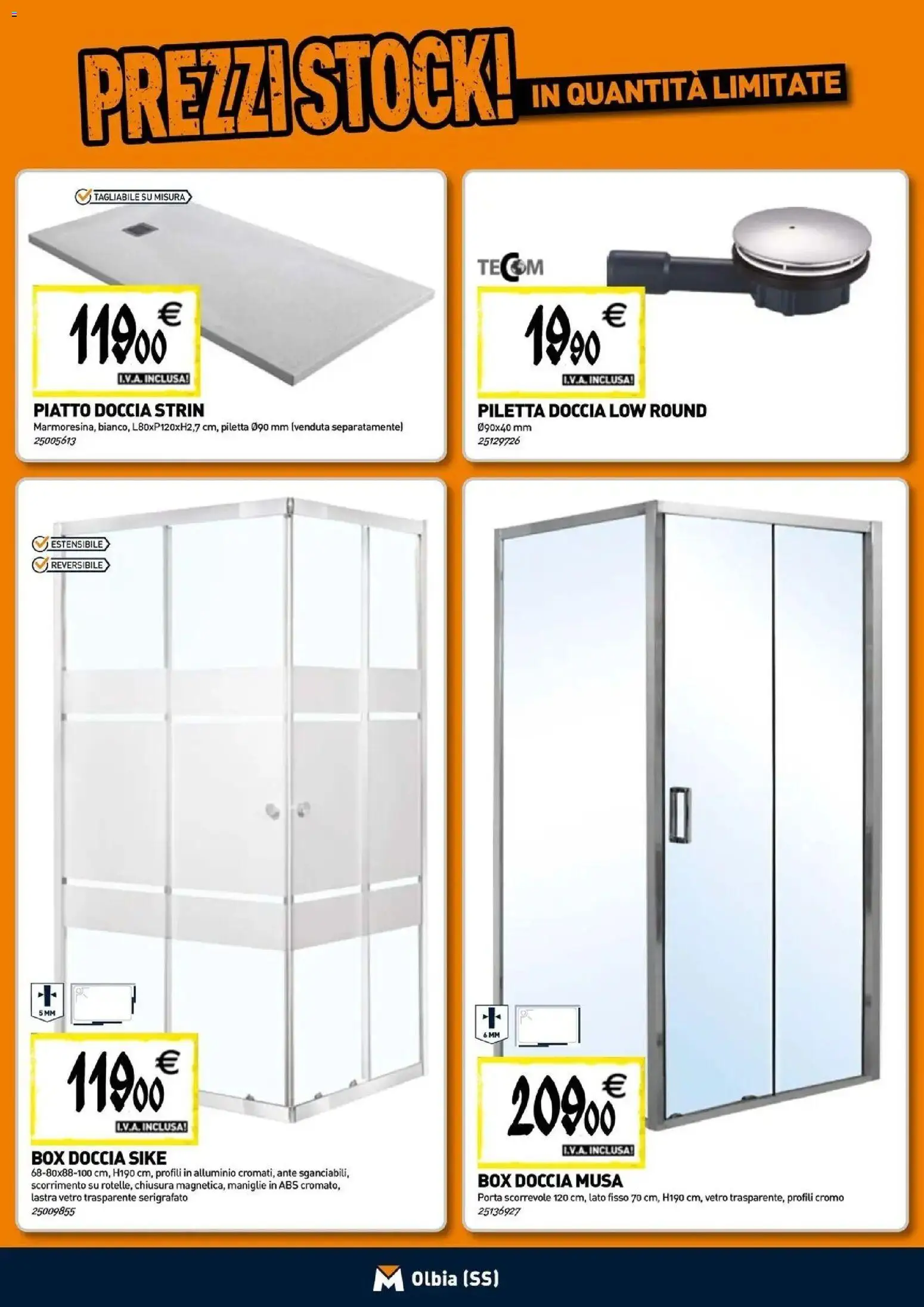 Nuovo TECNOMAT catalogo Olbia dal 24/09/2026 > offerte anteprima 🛍️ | Pagina: 2 | Prodotti: Porta, Box doccia, Alluminio, Doccia