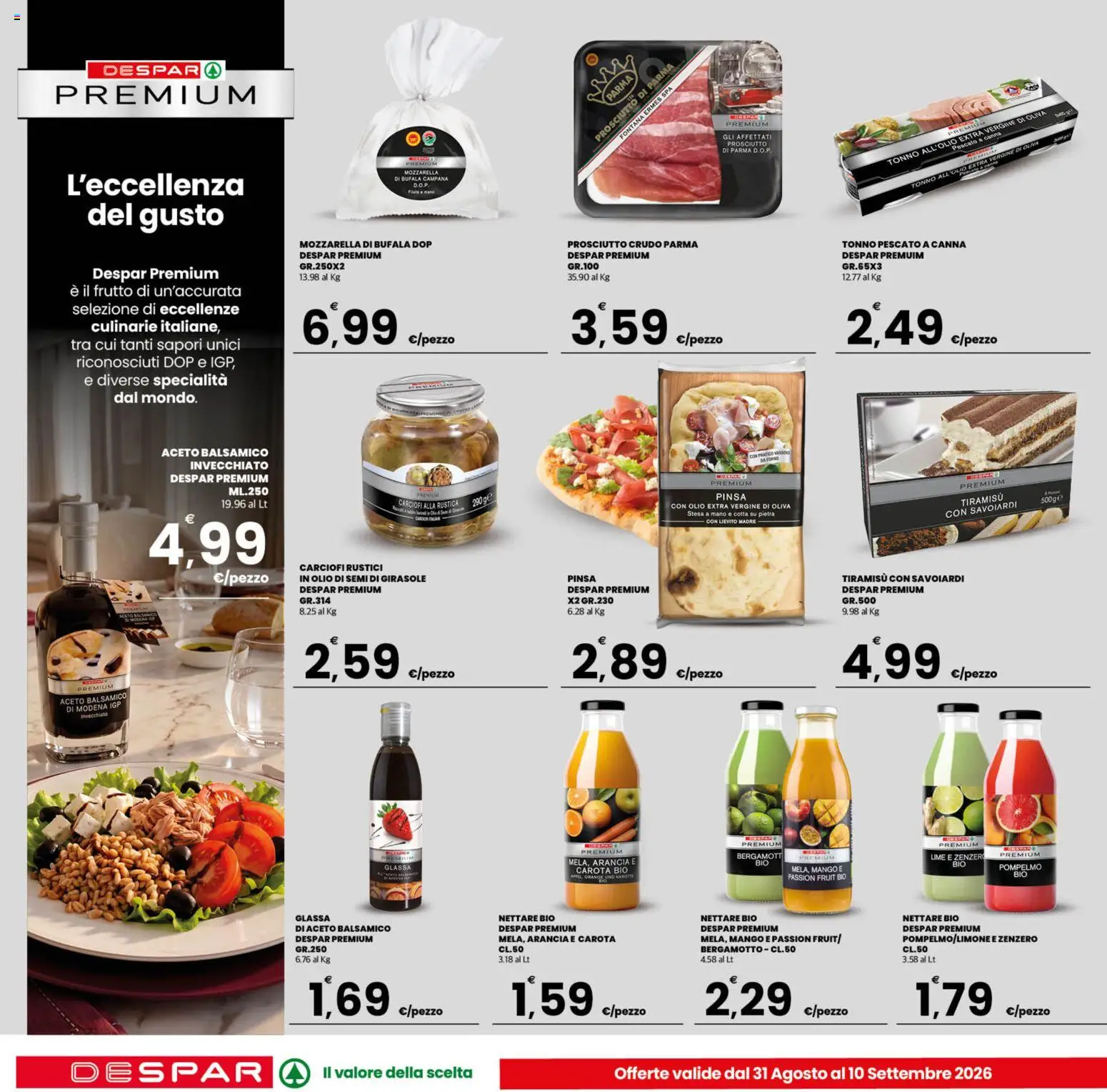 Volantino Despar del 31/08/2026 | Pagina: 5 | Prodotti: Prosciutto, Lime, Olio extra vergine, Savoiardi