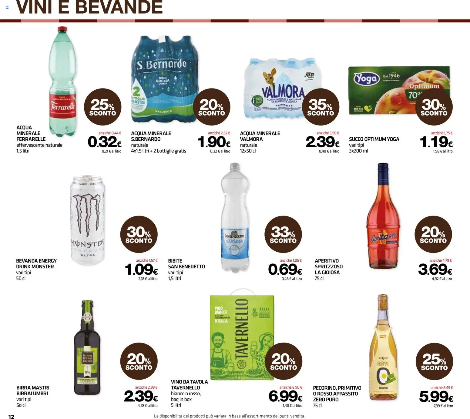Volantino Superconti del 22/10/2026 | Pagina: 12 | Prodotti: Birra, Bevande, Vino, Pecorino
