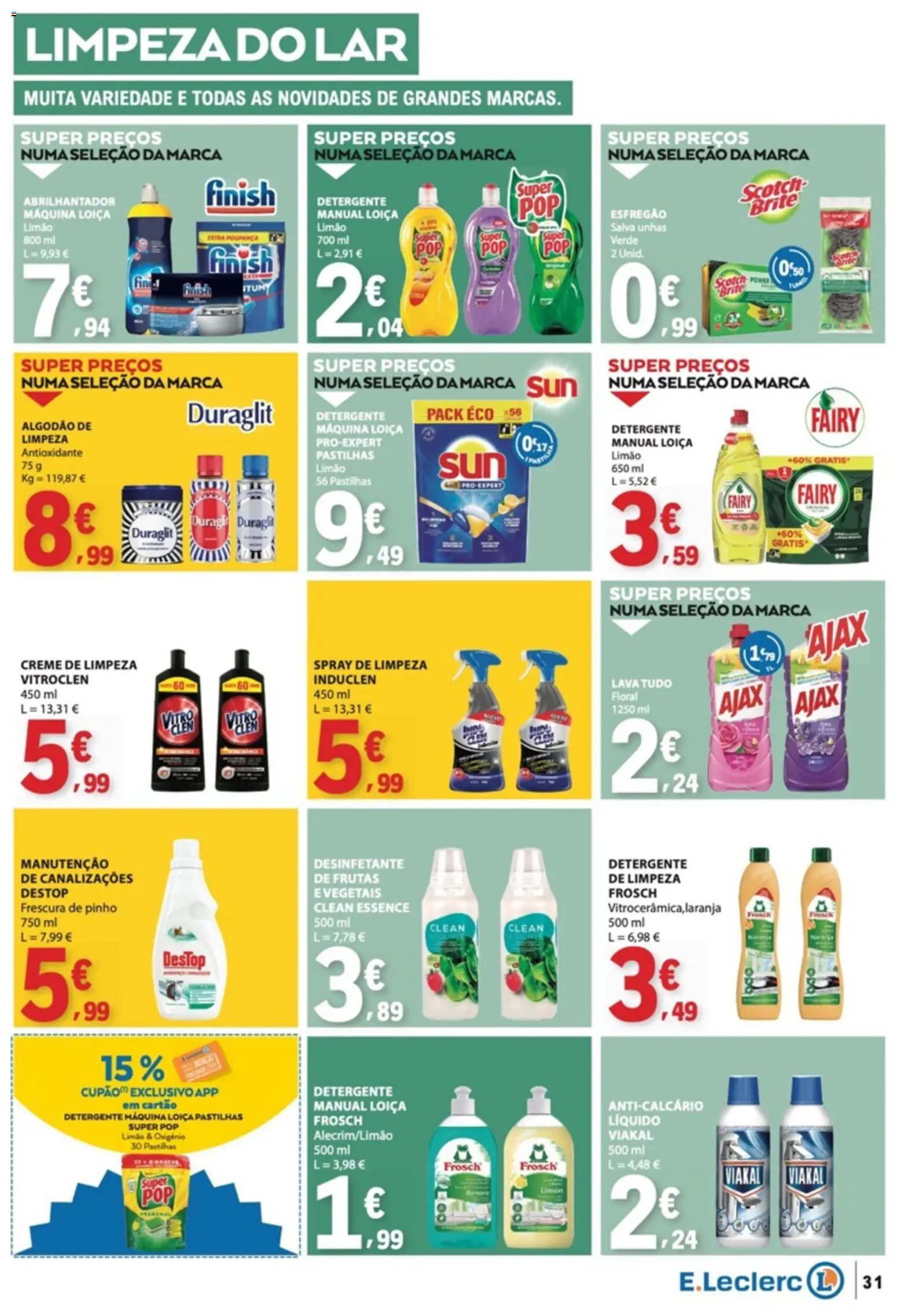 E.Leclerc folheto │ válido de 01/10/2026 | Página: 31 | Produtos: Esfregão, Abrilhantador, Anticalcário, Frutas