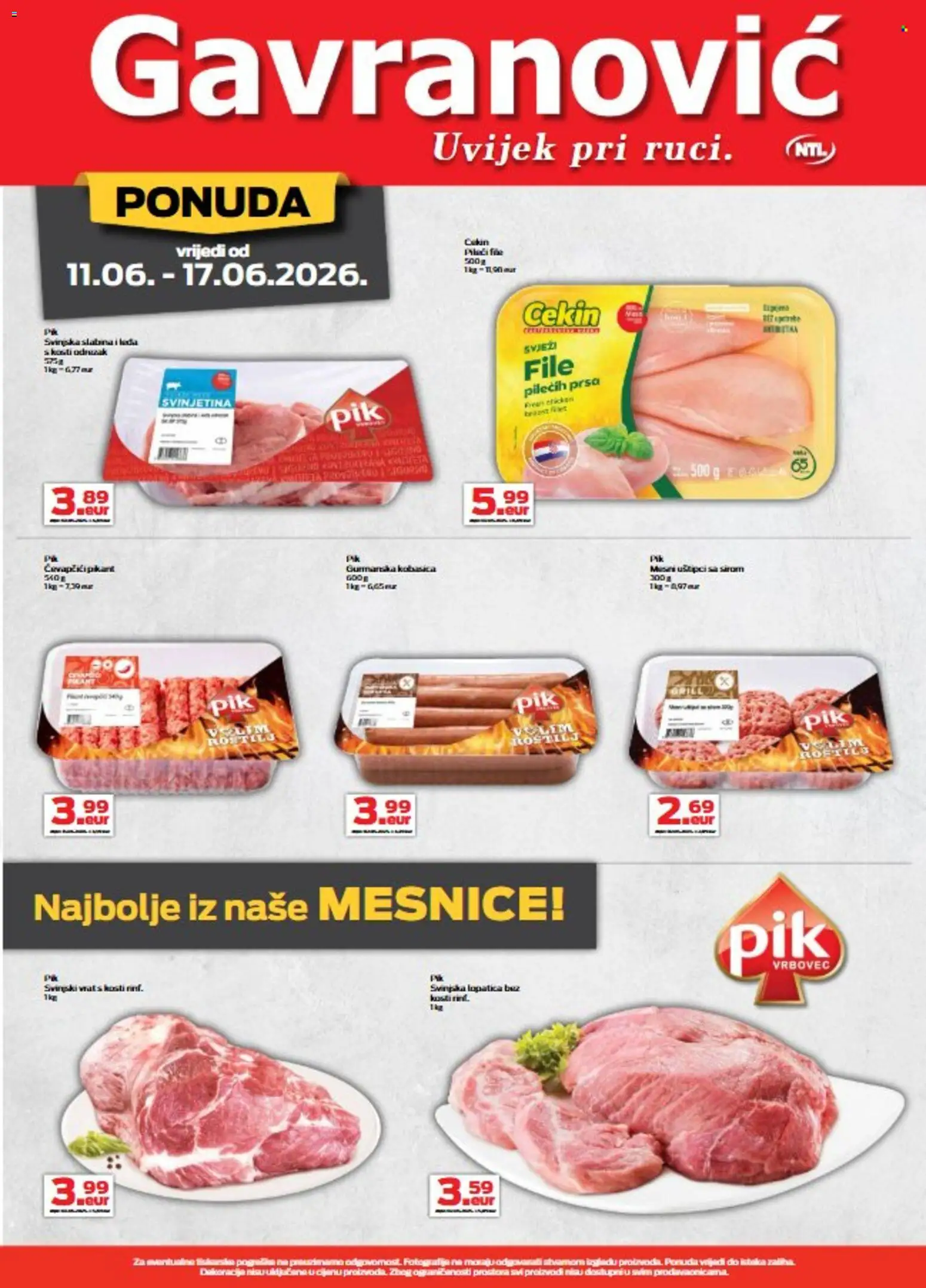 Gavranović katalog | vrijedi od 11.06.2026 | Stranica: 5 | Proizvodi: Svinjetina, Lopatica