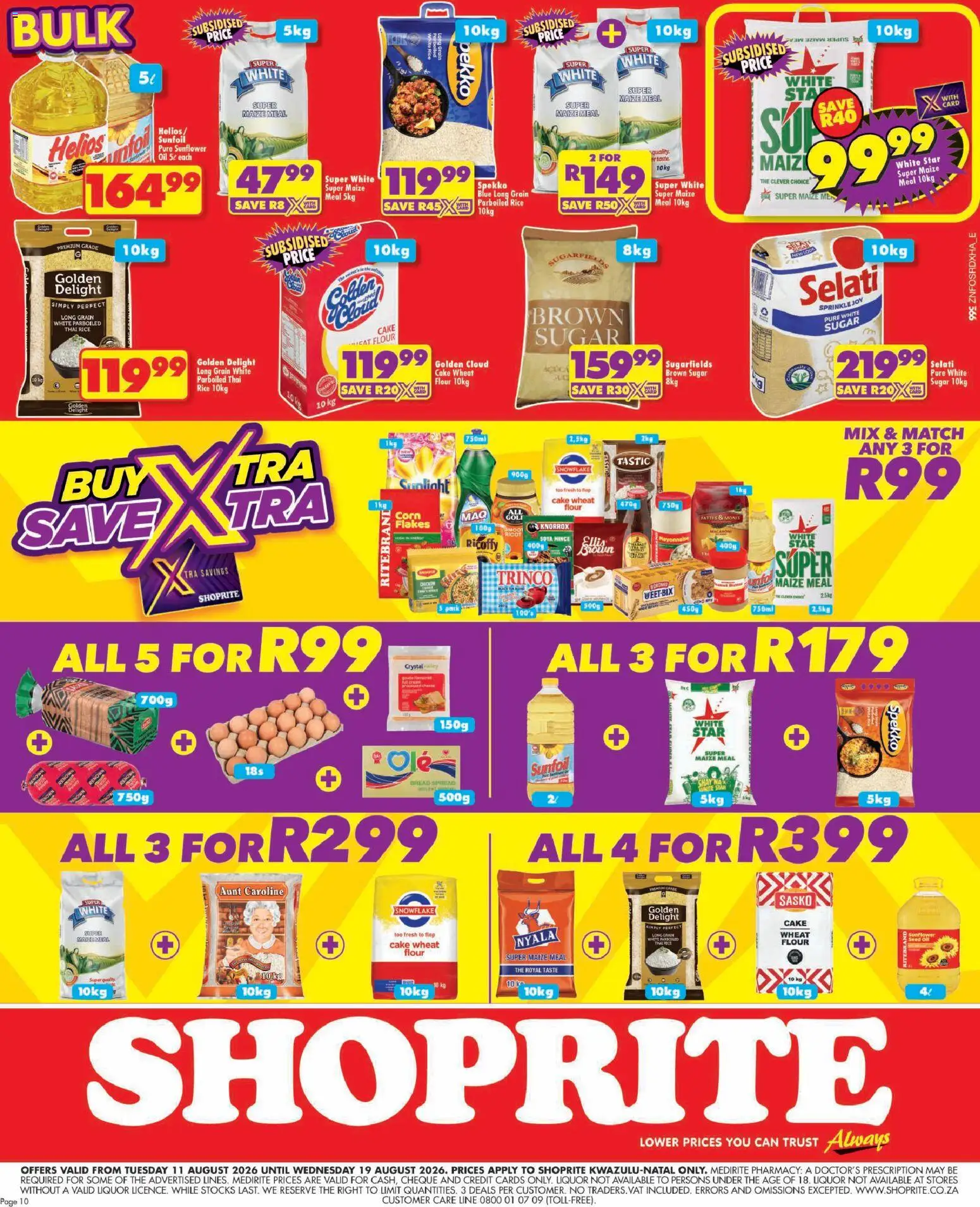 New Shoprite catalogue – valid from 11/08/2026 | Page: 10 | Products: Flour, Oil, Soya mince, Mayonnaise