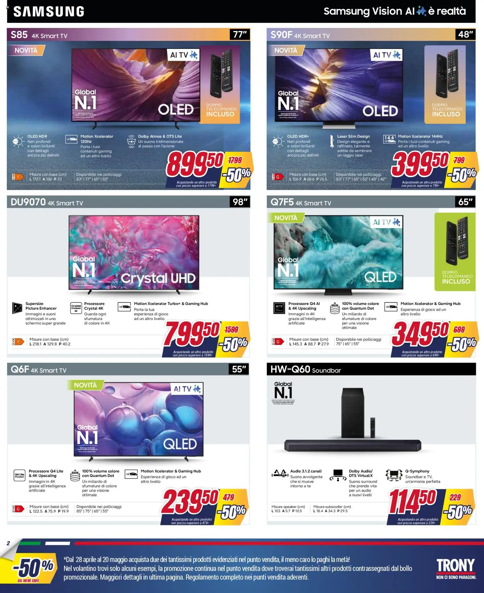 Volantino Trony del 28.04.2026 | Pagina: 2 | Prodotti: Telecomando, Tè, Gioco, Samsung