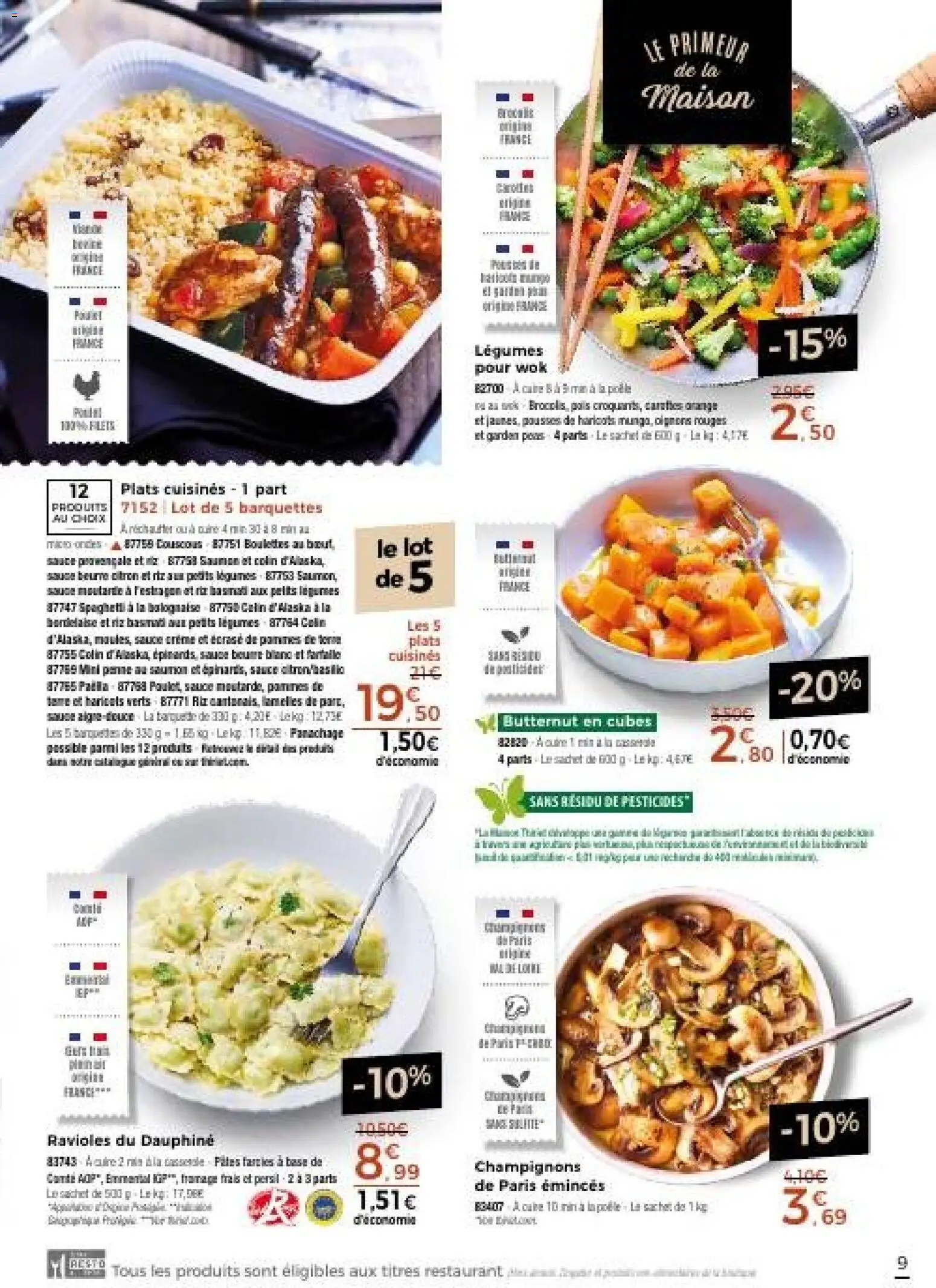 {H1} | Page: 9 | Produits: Spaghetti, Brocolis, Blé, Saumon