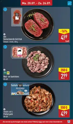 BBQ Gemarineerde biefstuk, Inhoud: 2 stuks, 230 g. - Voorbeeld van een folder van Aldi, geldig van 20-07-2026 | Pagina: 9