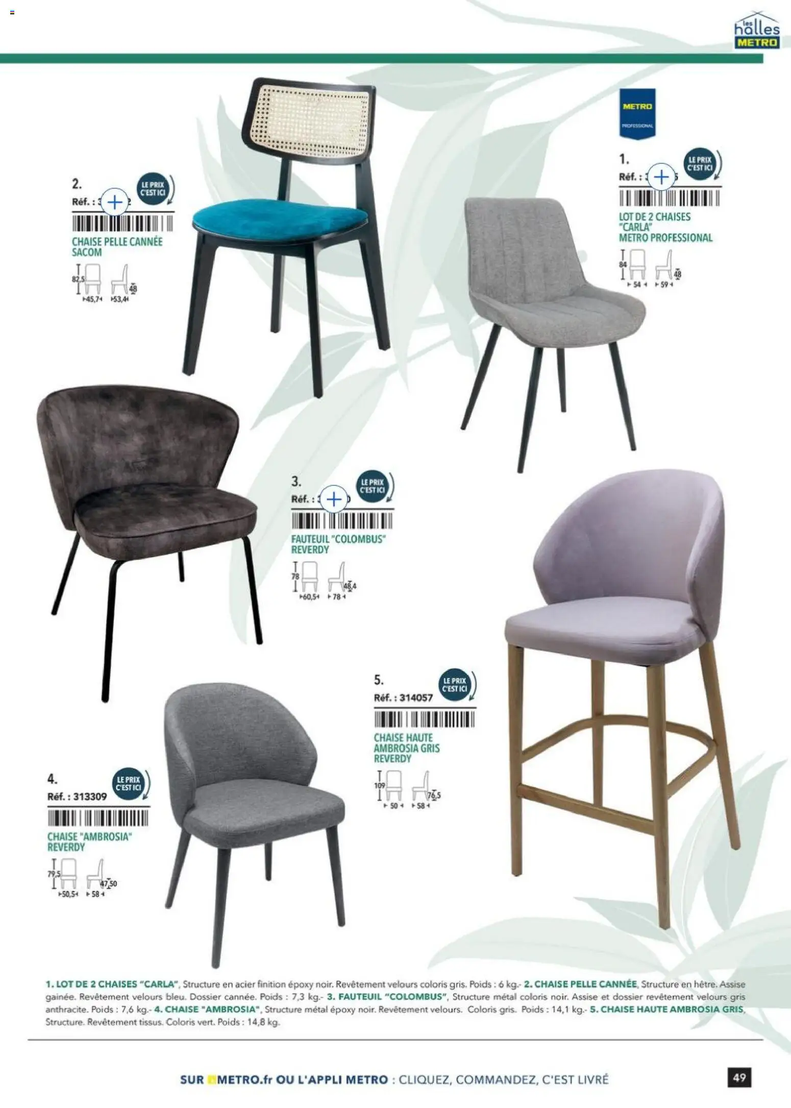 {H1} | Page: 49 | Produits: Chaise haute, Poids, Chaise, Livre