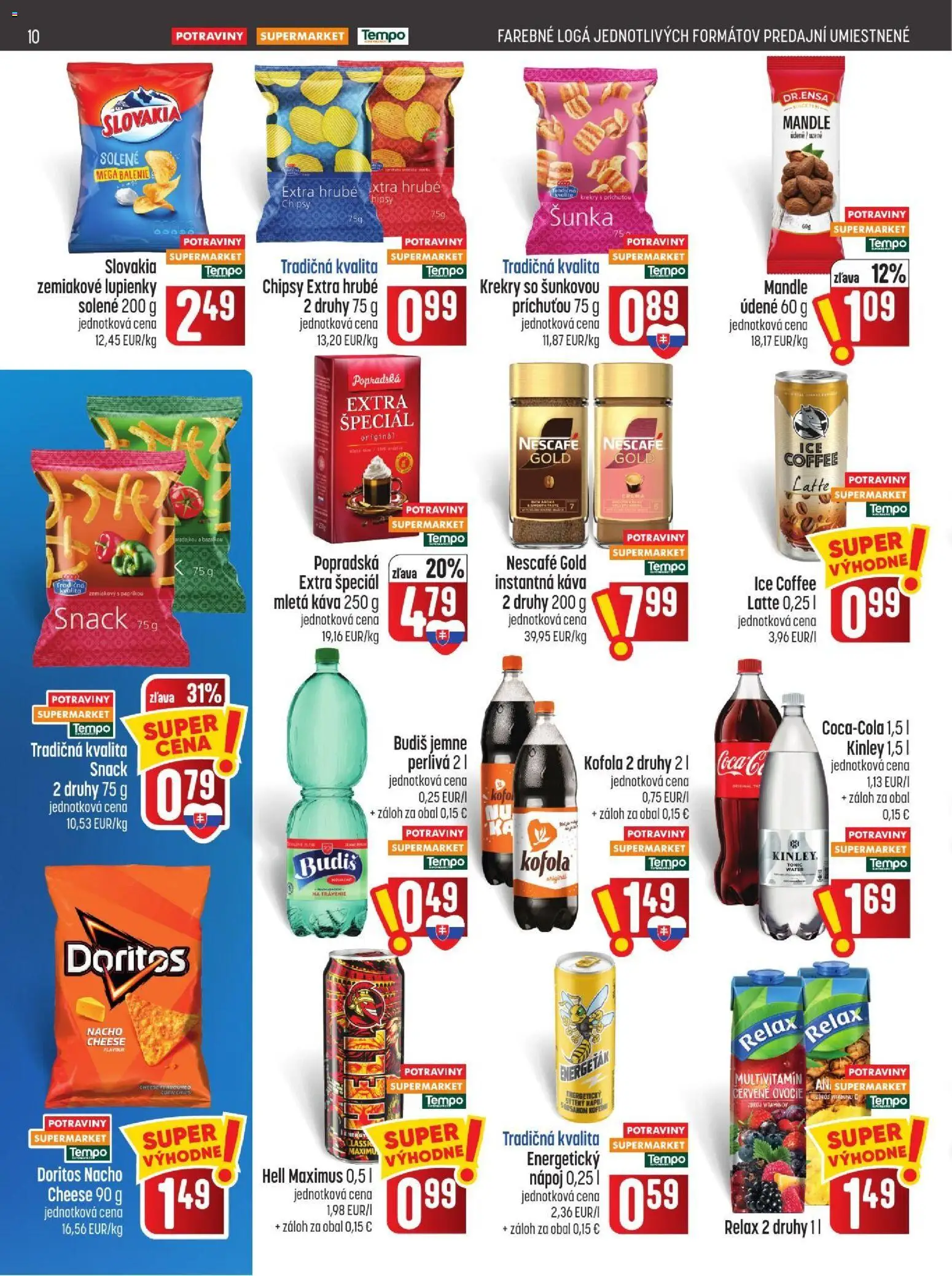 Nové COOP Jednota akcie – leták je platný od 29.10.2026 | Strana: 10 | Produkty: Káva, Šunka, Kofola, Tonic